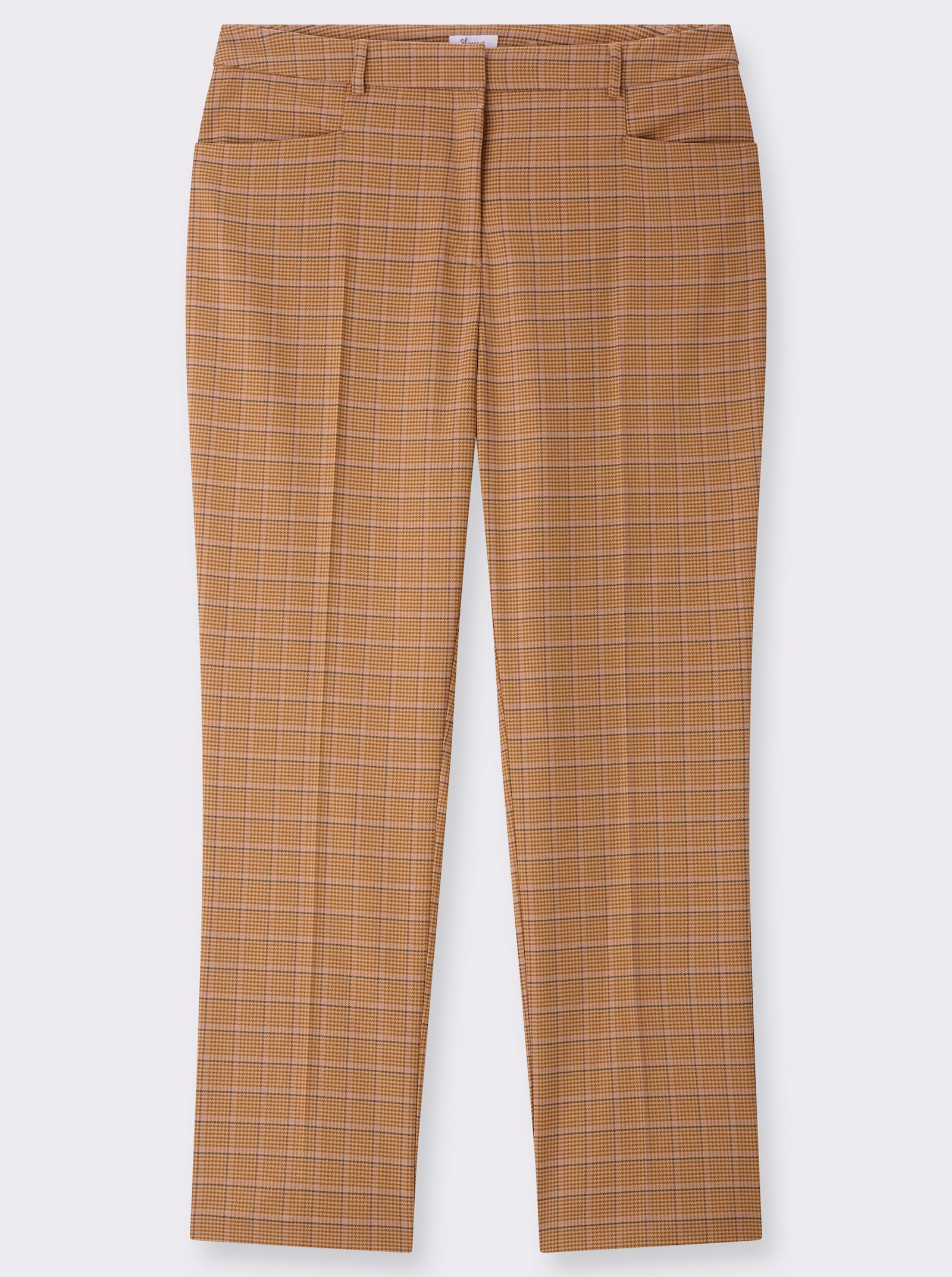 sheego Bügelfalten-Hose - camel-schoko-bedruckt