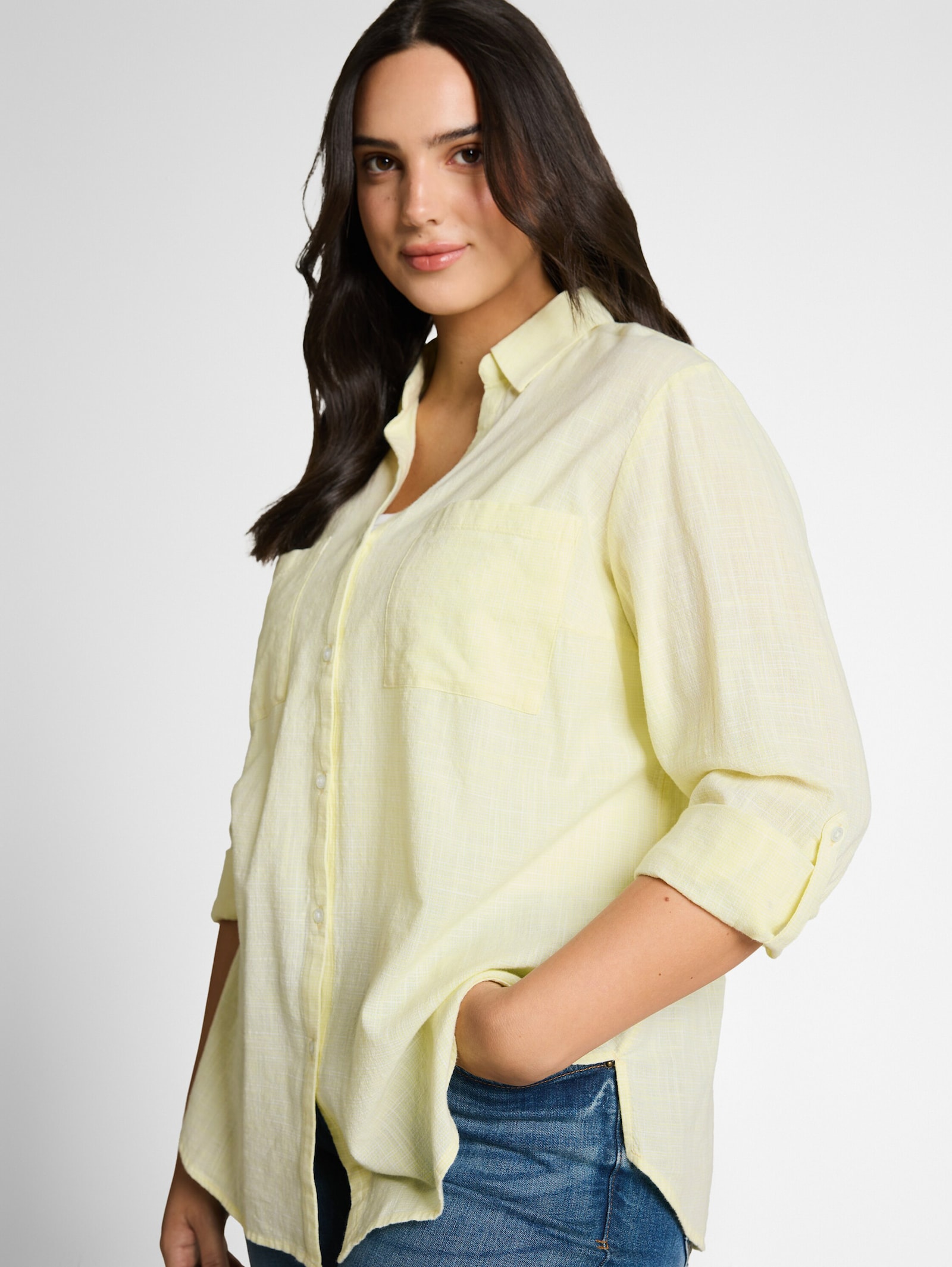 Shirtbluse - soft lemon