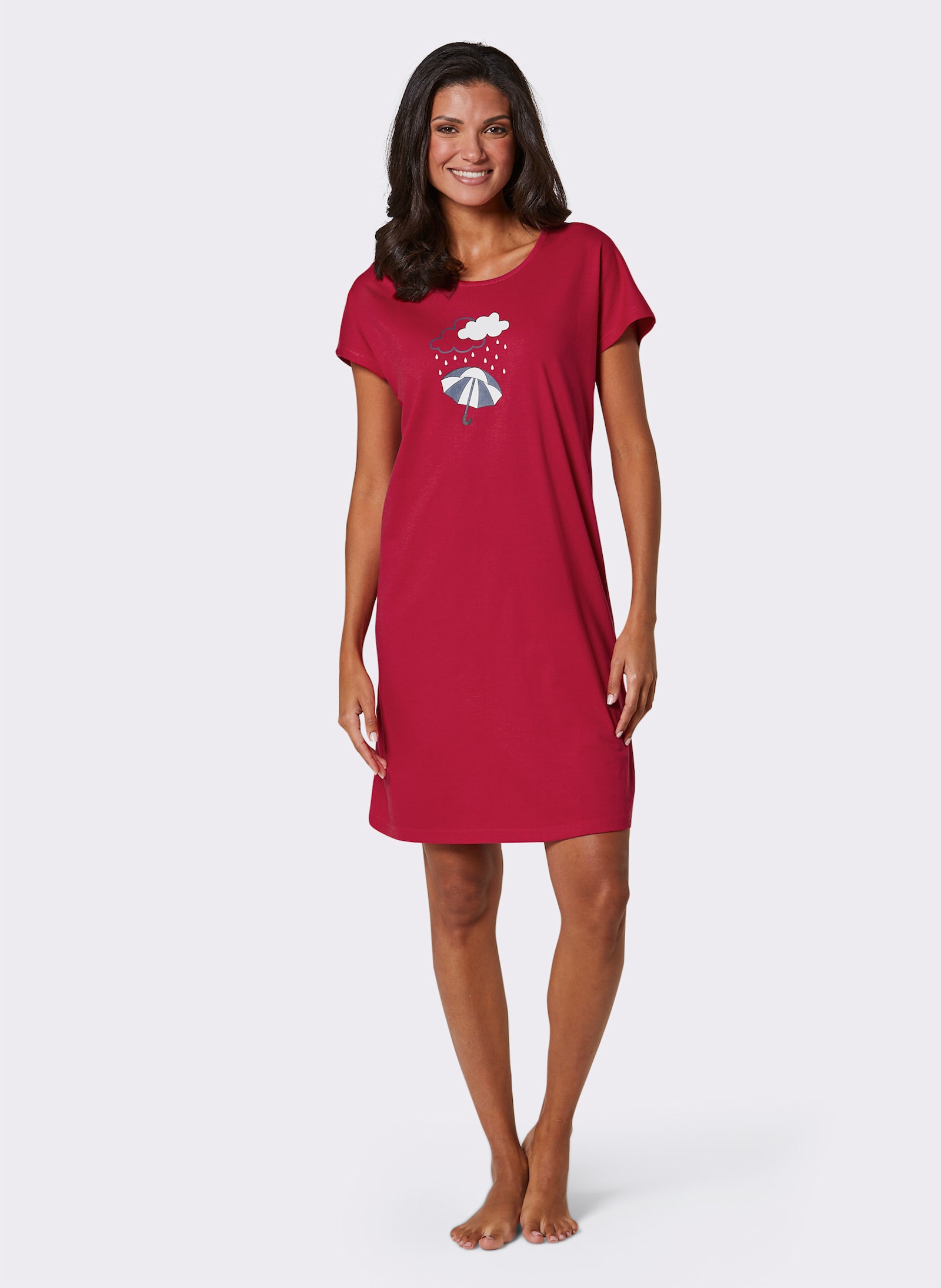 wäschepur Sleepshirts in Oversize-Form - rot + dunkelblau