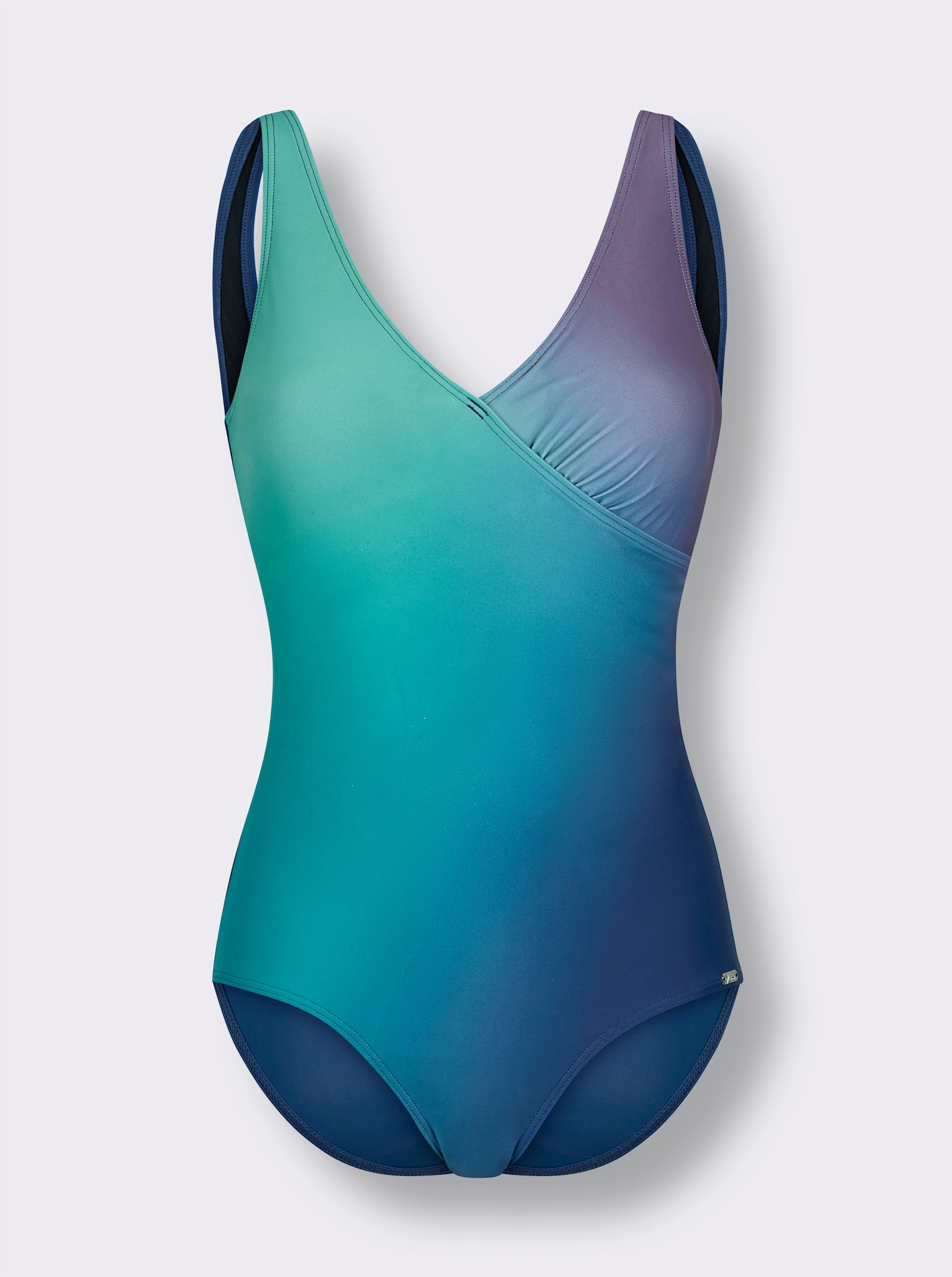 feel good Badeanzug - türkis-lila-bedruckt