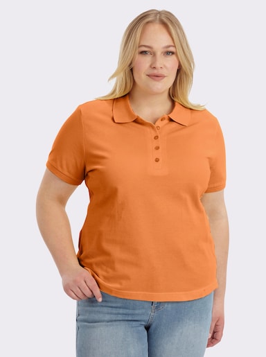 Poloshirt mit Seitenschlitzen - mandarine