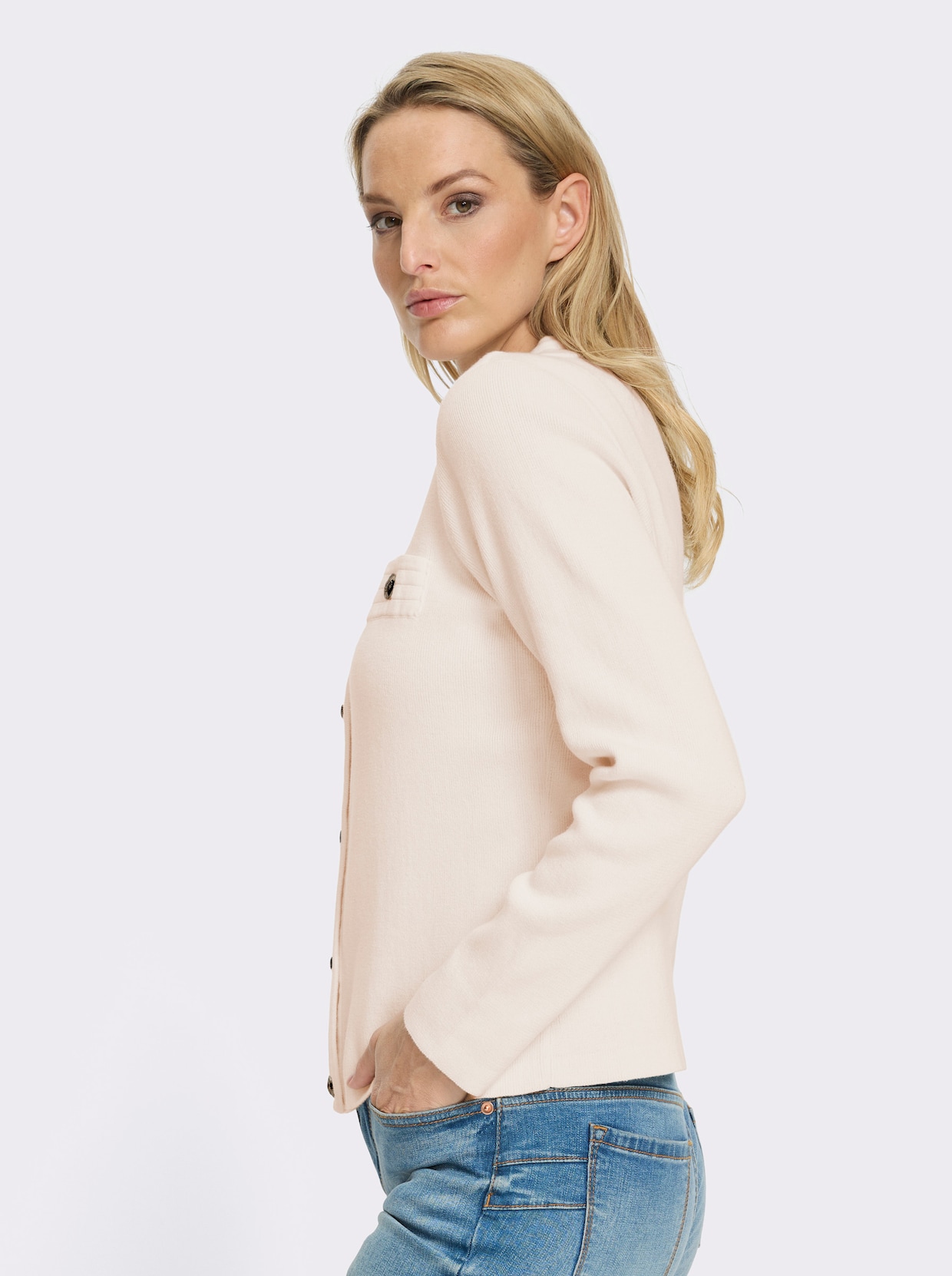 heine Strickjacke mit Schmuckknöpfen - ecru