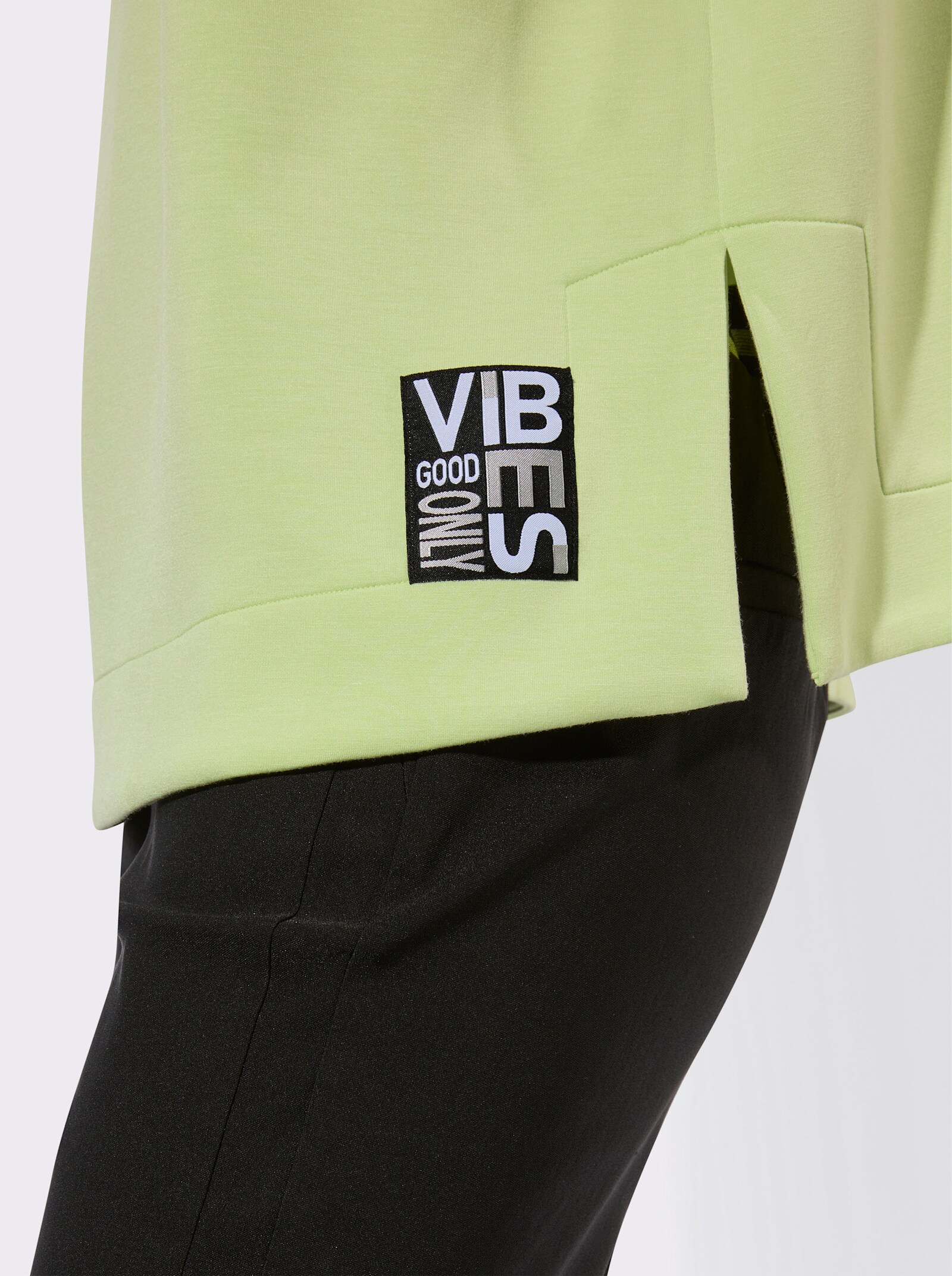 Sweatshirt mit Seitenschlitzen - pistazie