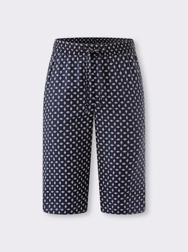 Bermudas im Minimal-Muster - marine-weiß-bedruckt