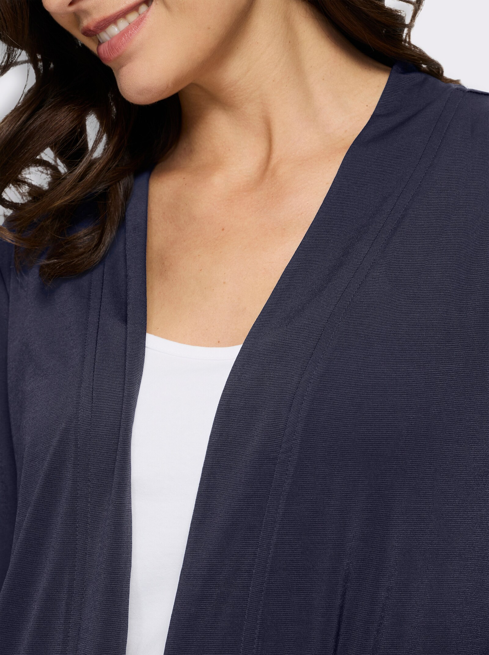 Shirtjacke in offener Form - marine