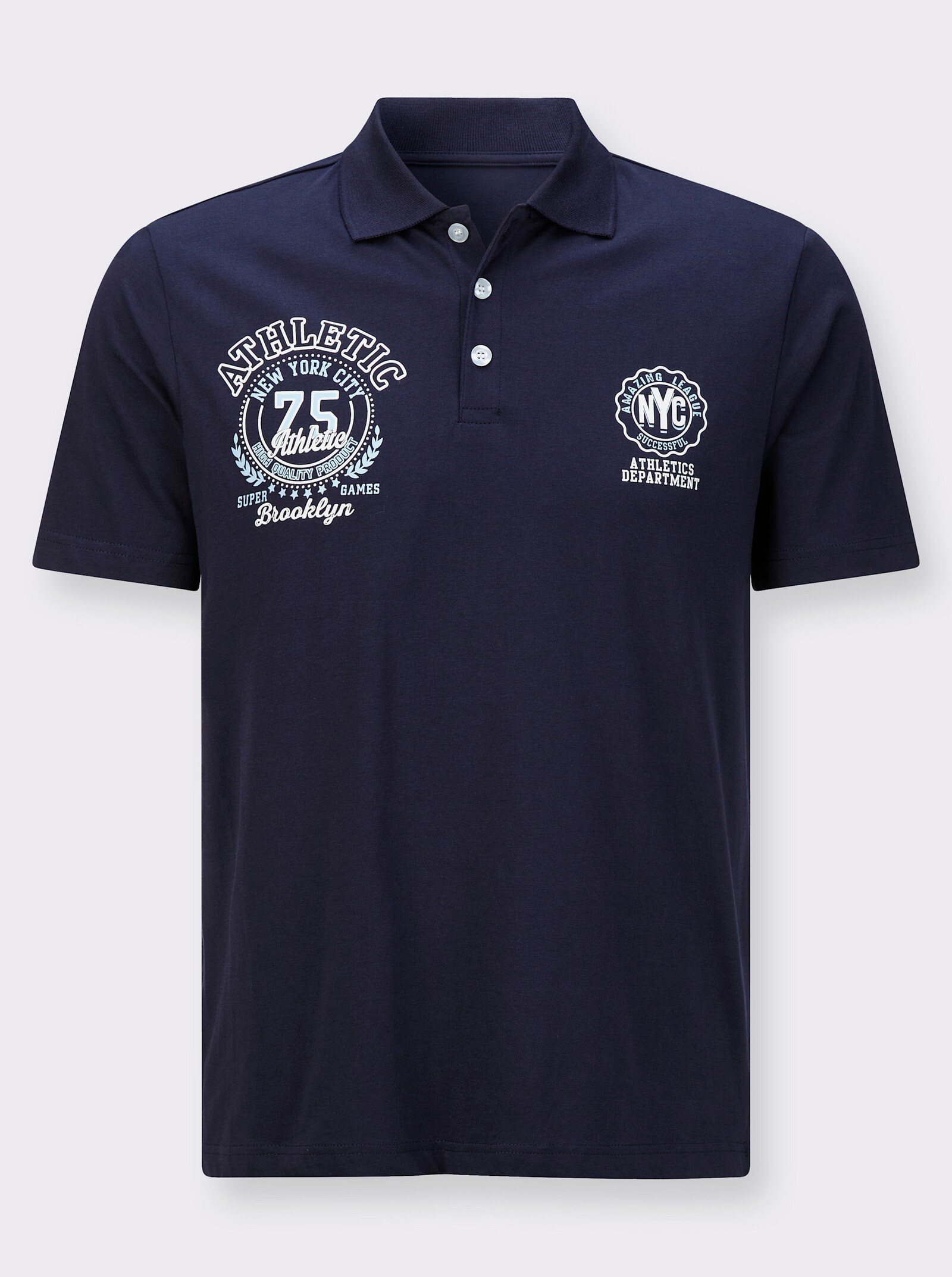 Poloshirt mit Druck-Motiv - marine