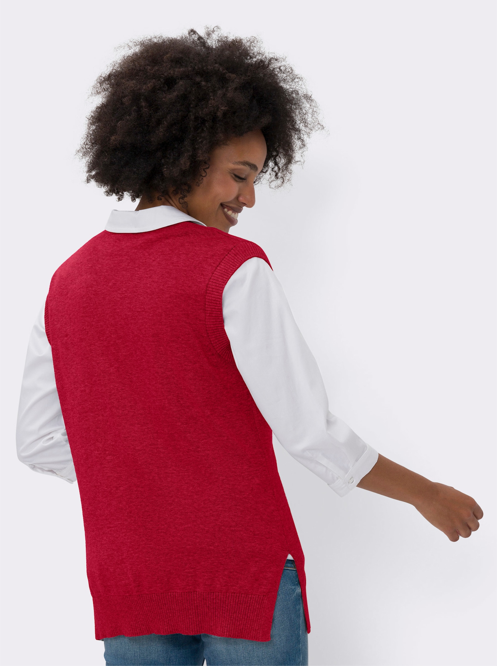 heine Pullunder mit tiefem V-Ausschnitt - rot