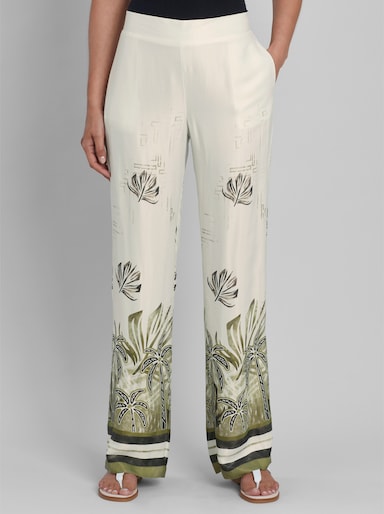 heine Druckhose mit Palmenprint - ecru-oliv-bedruckt