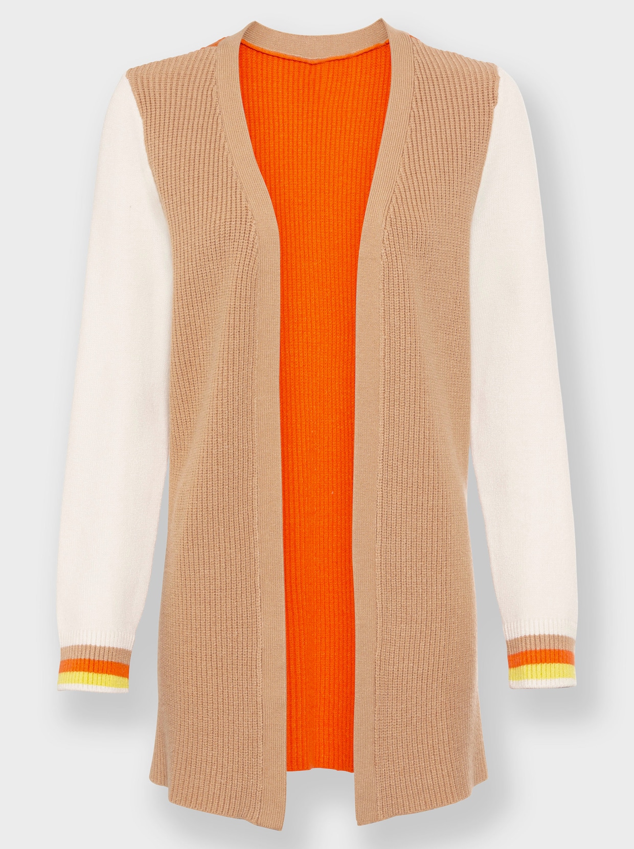 heine Veste en tricot fin - chamois-orange à motifs