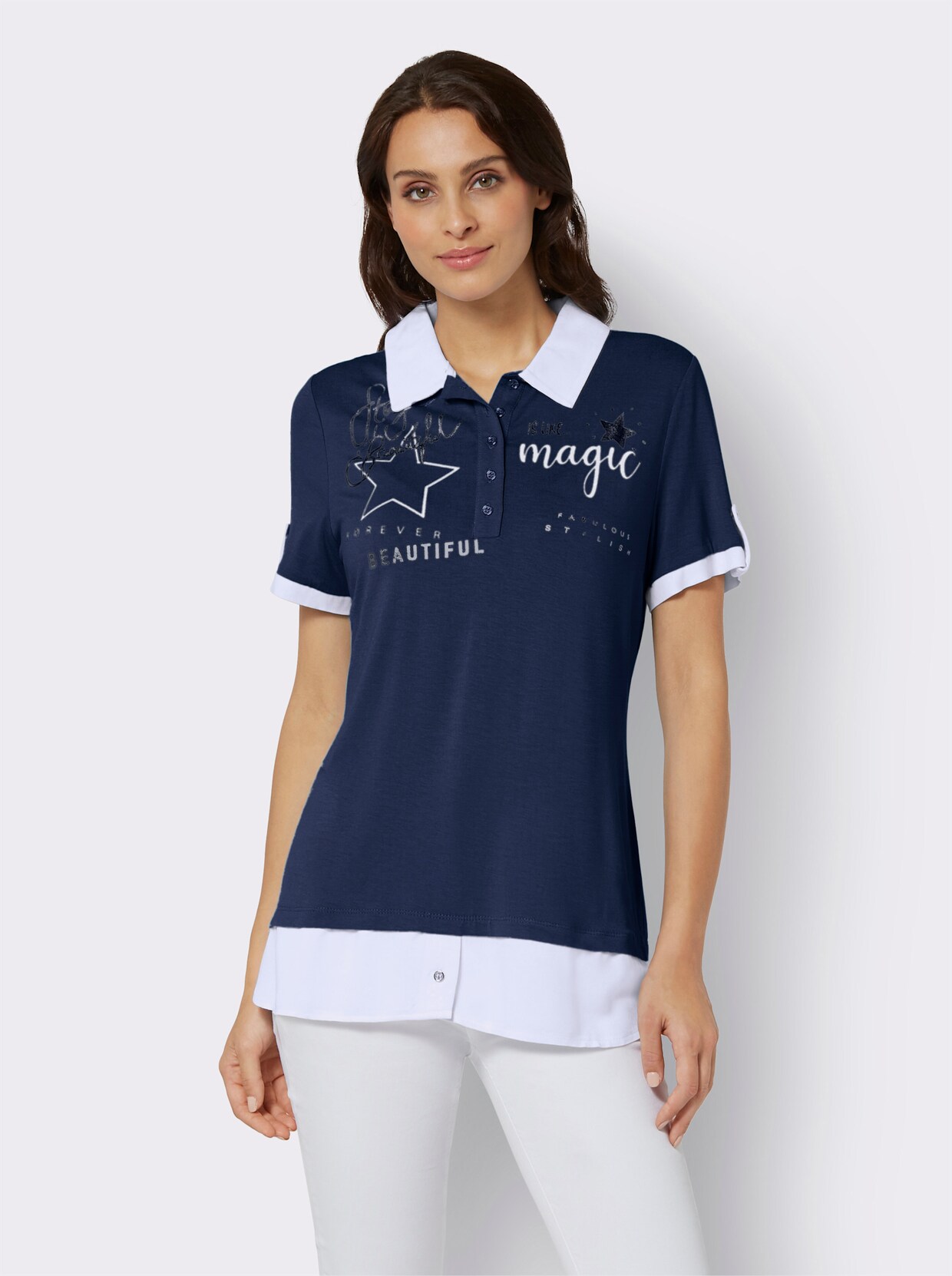 Poloshirt - marine-bedruckt
