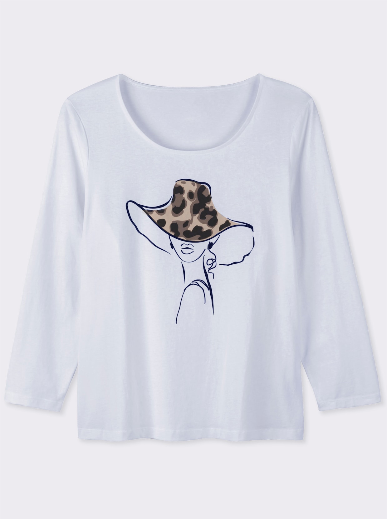 Langarmshirt mit Druck vorne - ecru