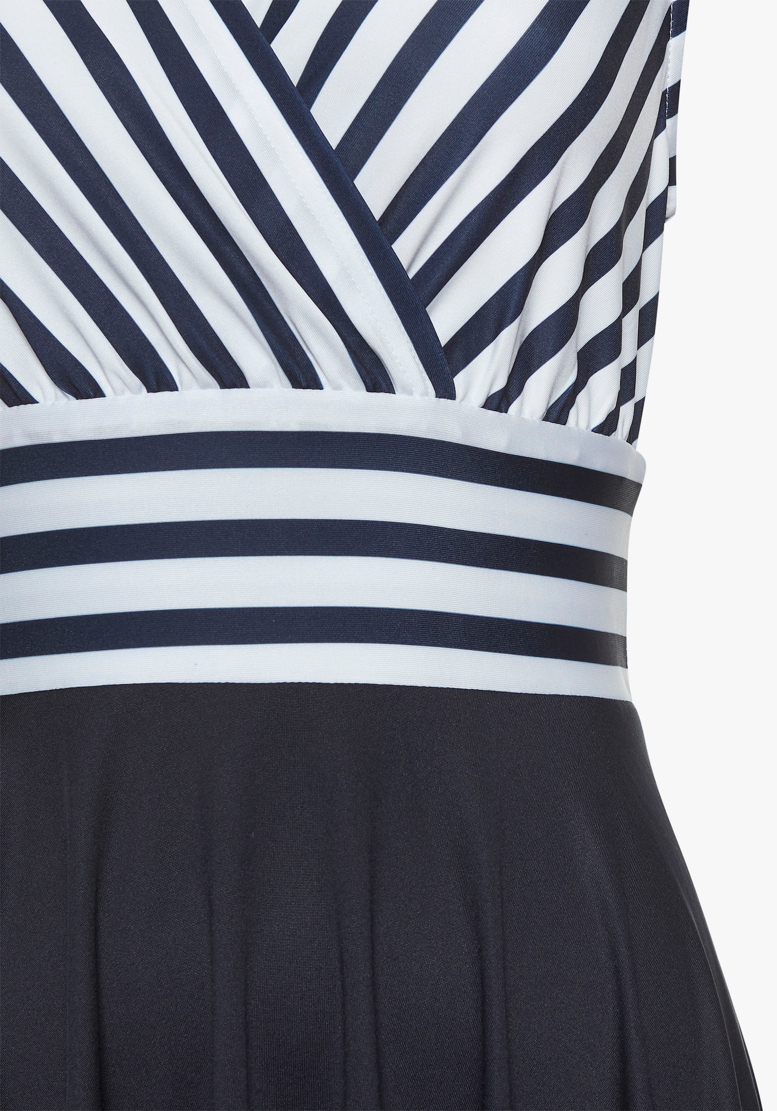 LASCANA Sommerkleid - weiß-navy gestreift