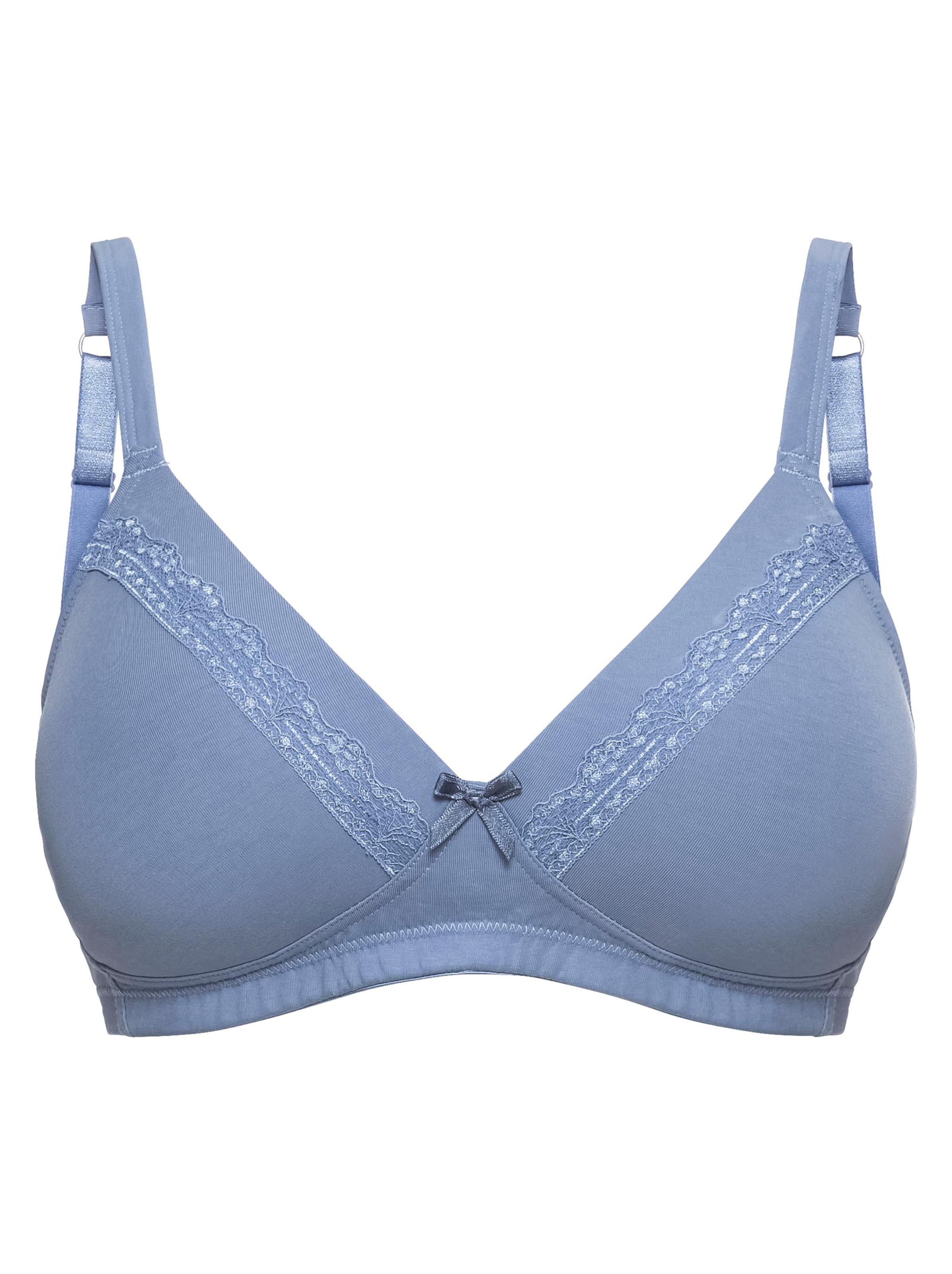 wäschepur Schalen-BH ohne Bügel - schwarz + jeansblau