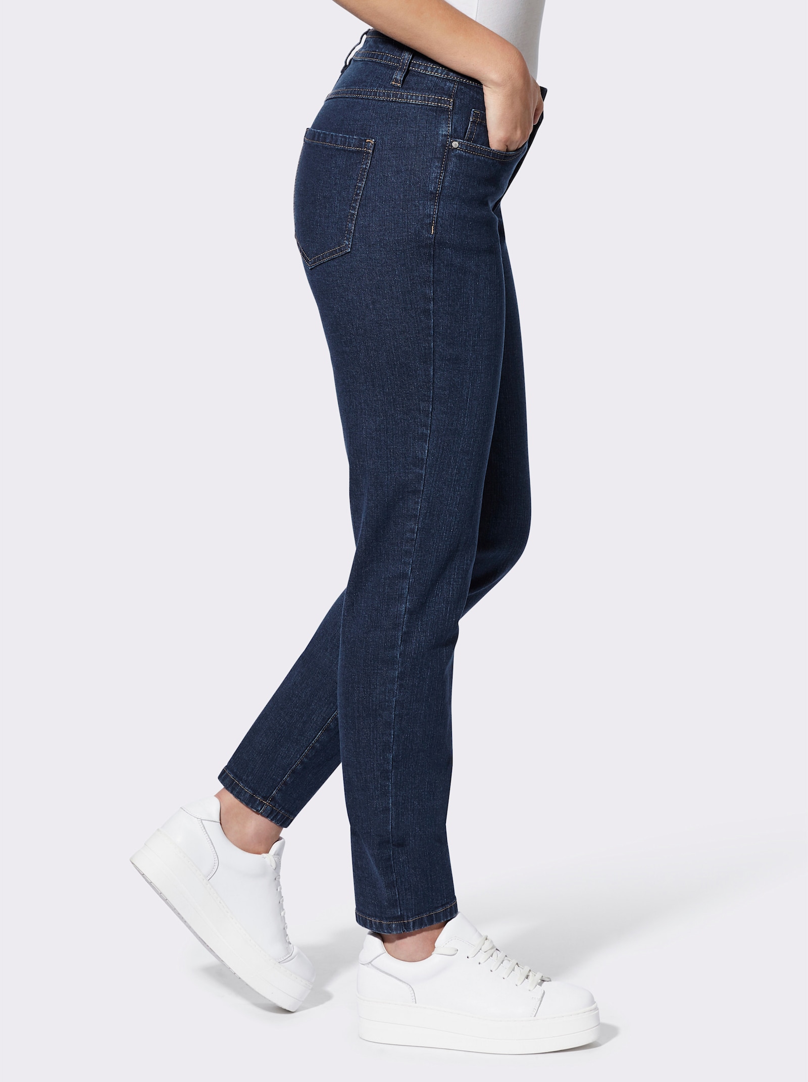 5-Pocket-Jeans mit schmalen Beinen - blue-stone-washed