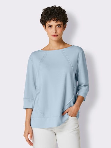 CREATION L PREMIUM Sweatshirt im Lagenlook mit Webbesatz - hellblau