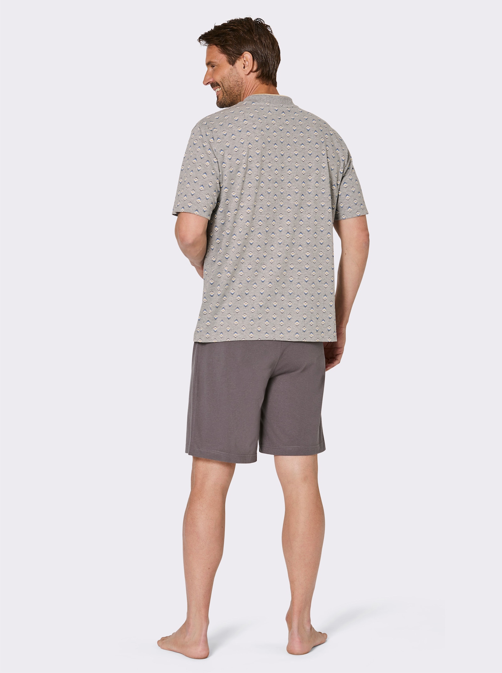 wäschepur men Shorty - grau-meliert-anthrazit-bedruckt