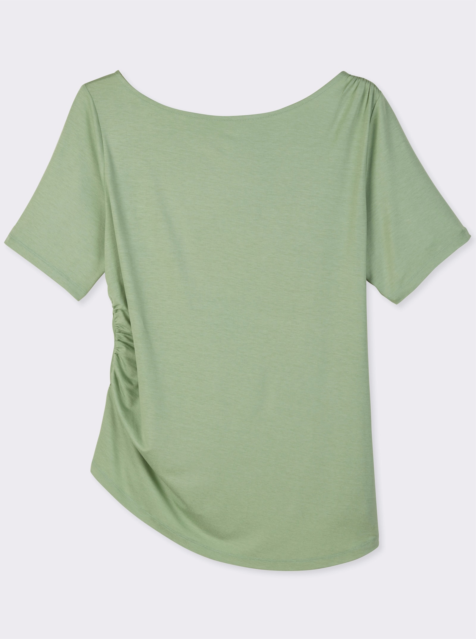 sheego Shirt mit Drapierungen in der Taille - eucalyptus