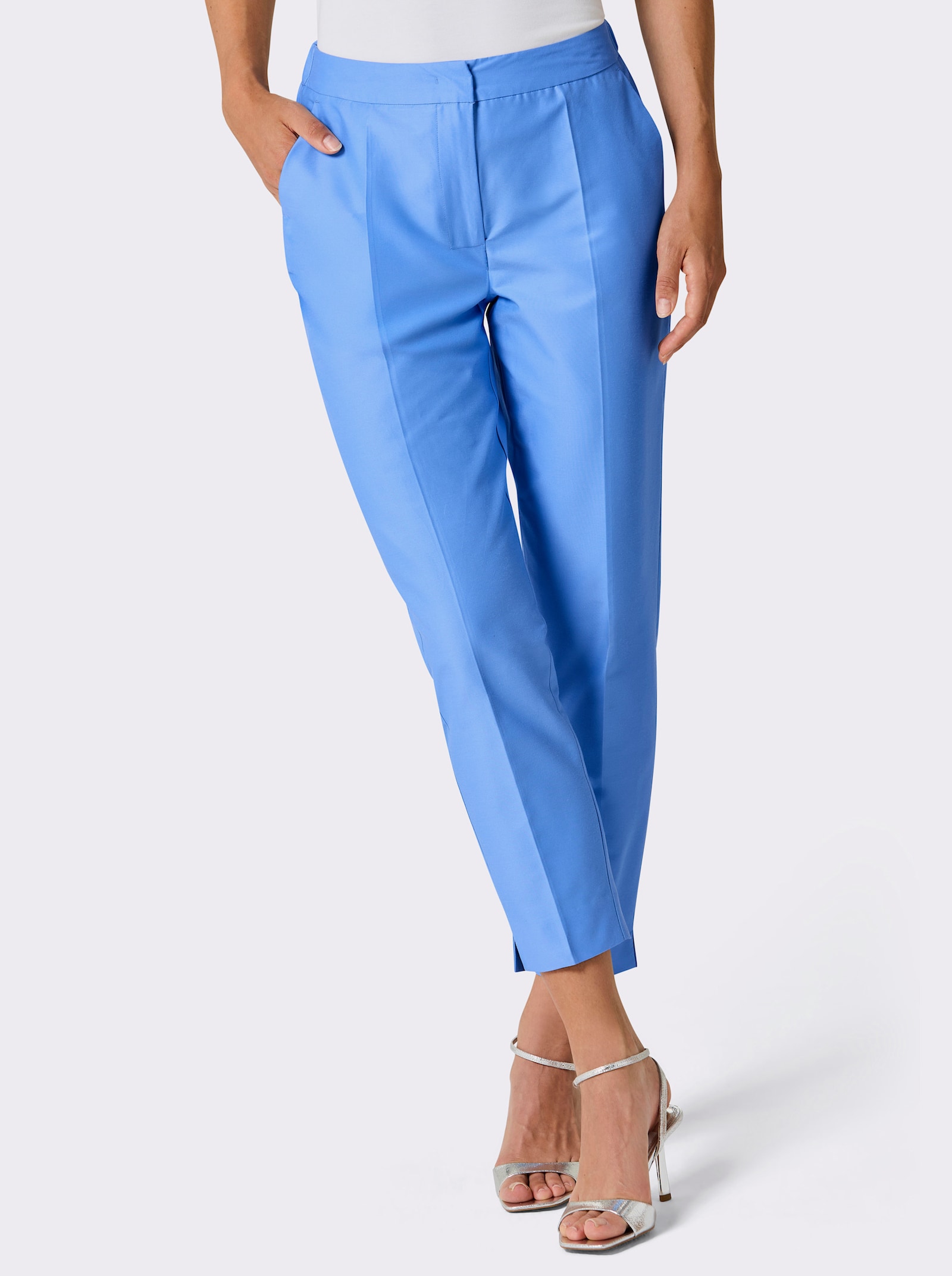 CREATION L PREMIUM Anzughose mit Seide - himmelblau