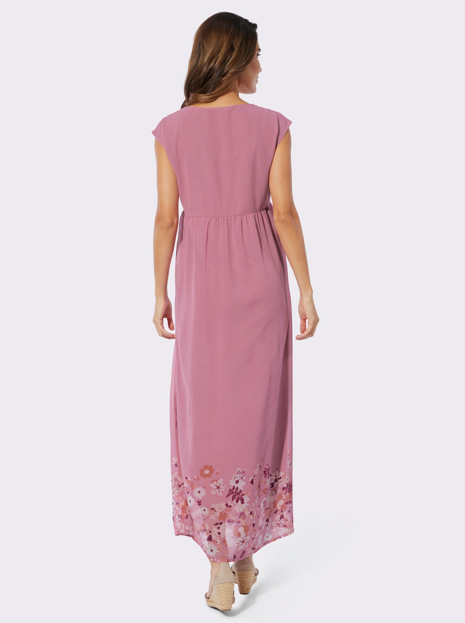 Sommerkleid mit Floraldruck - altrosa-flamingo-bedruckt