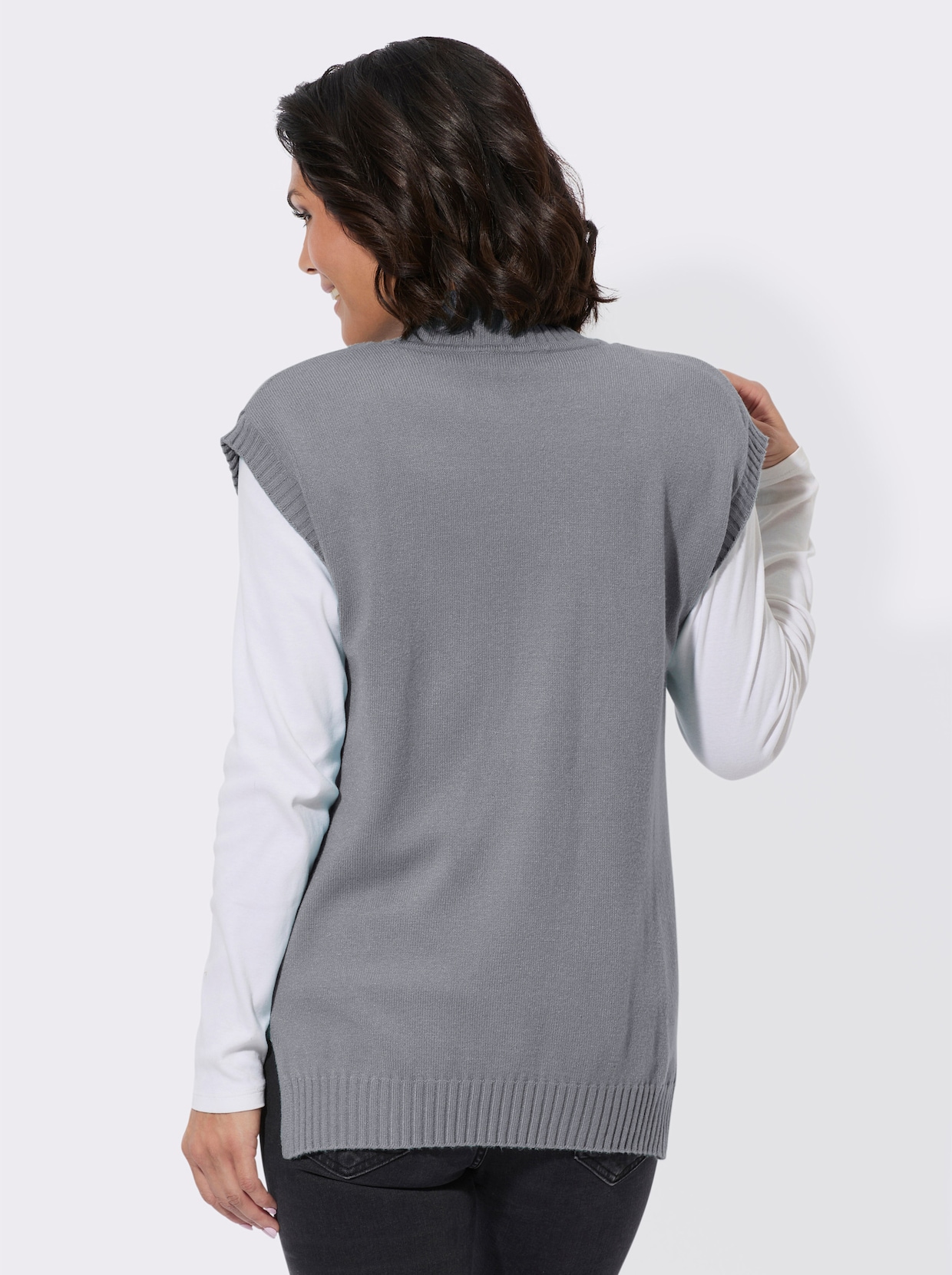 Vest - steengrijs/gemêleerd