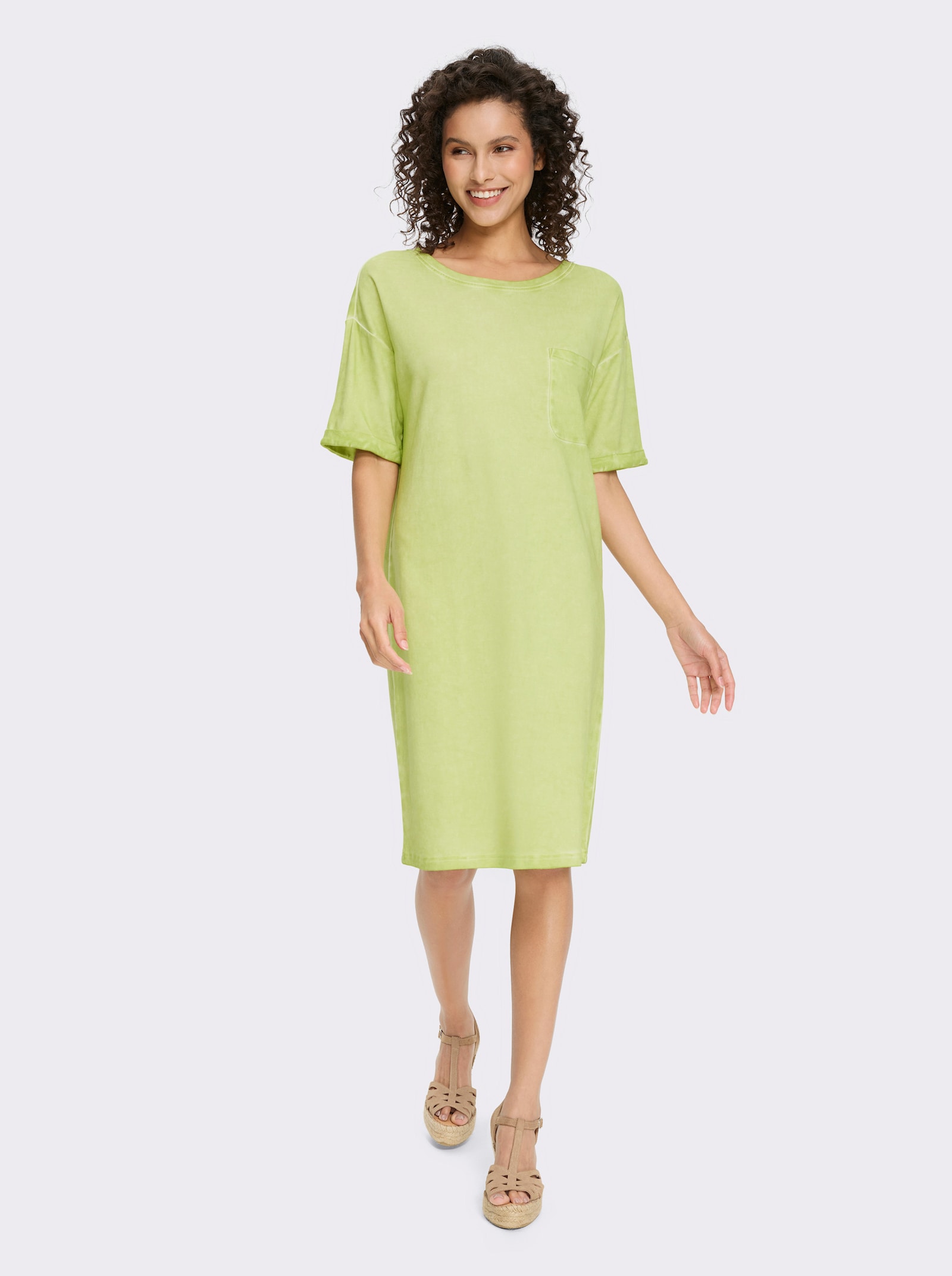 heine Jerseykleid mit Oil-dyed-Waschung - pistazie