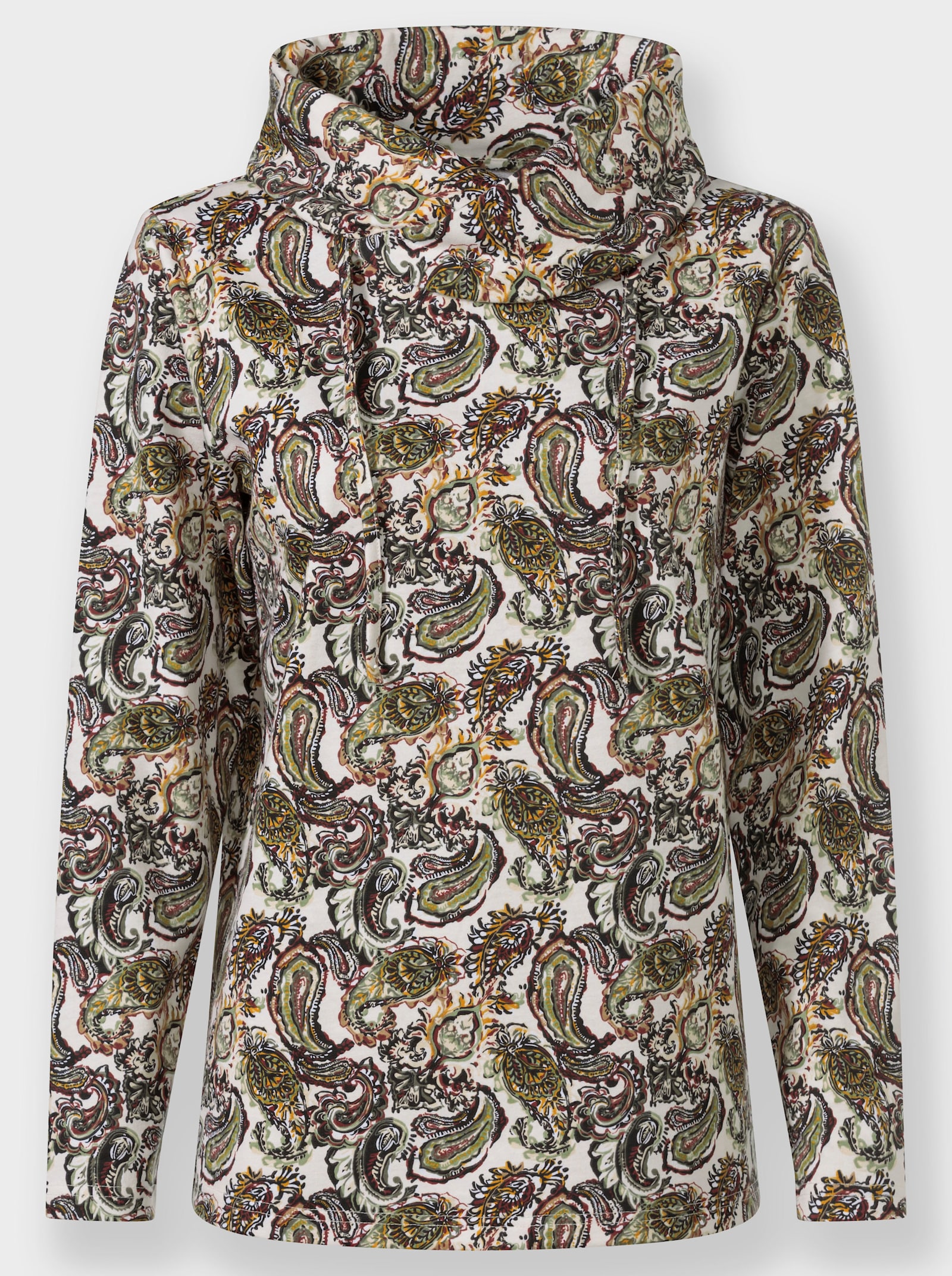 Sweatshirt mit Paisley-Druck - champagner-schilf-bedruckt