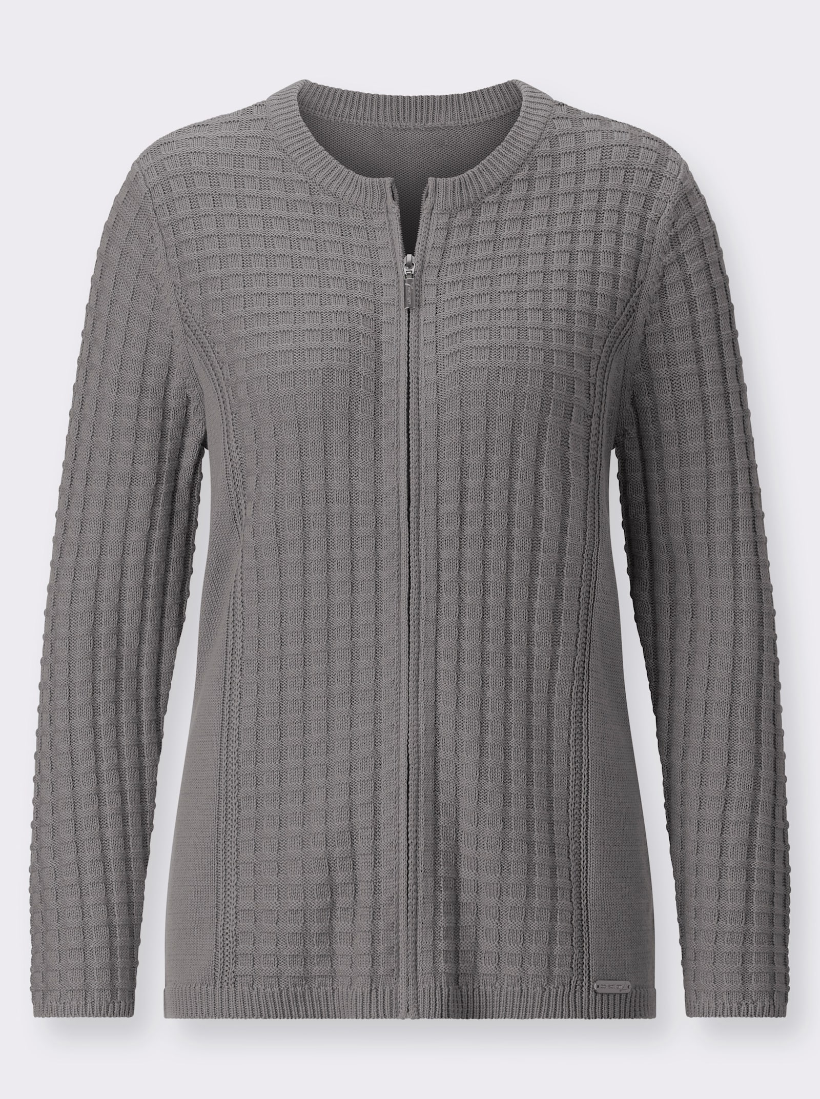 Strickjacke im Struktur-Mix - grau