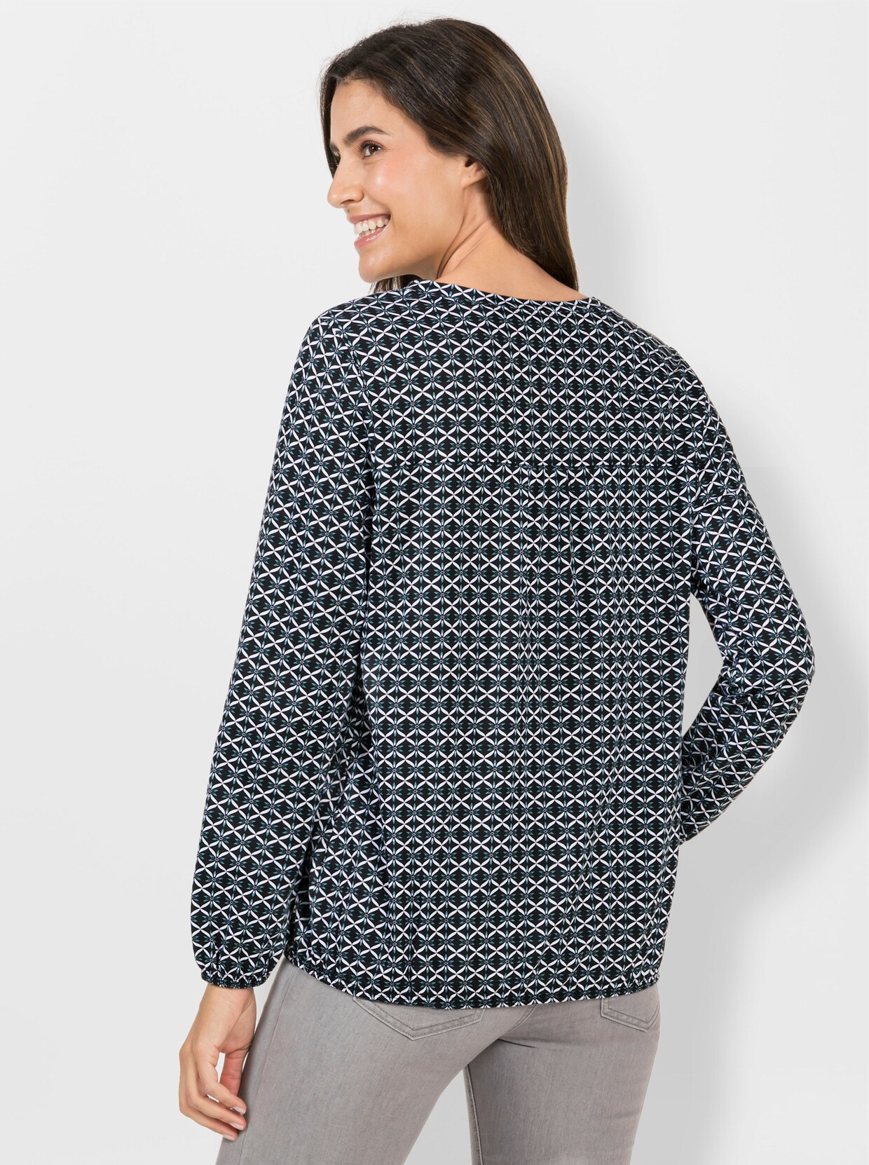 Shirt met print - zwart/jade bedrukt