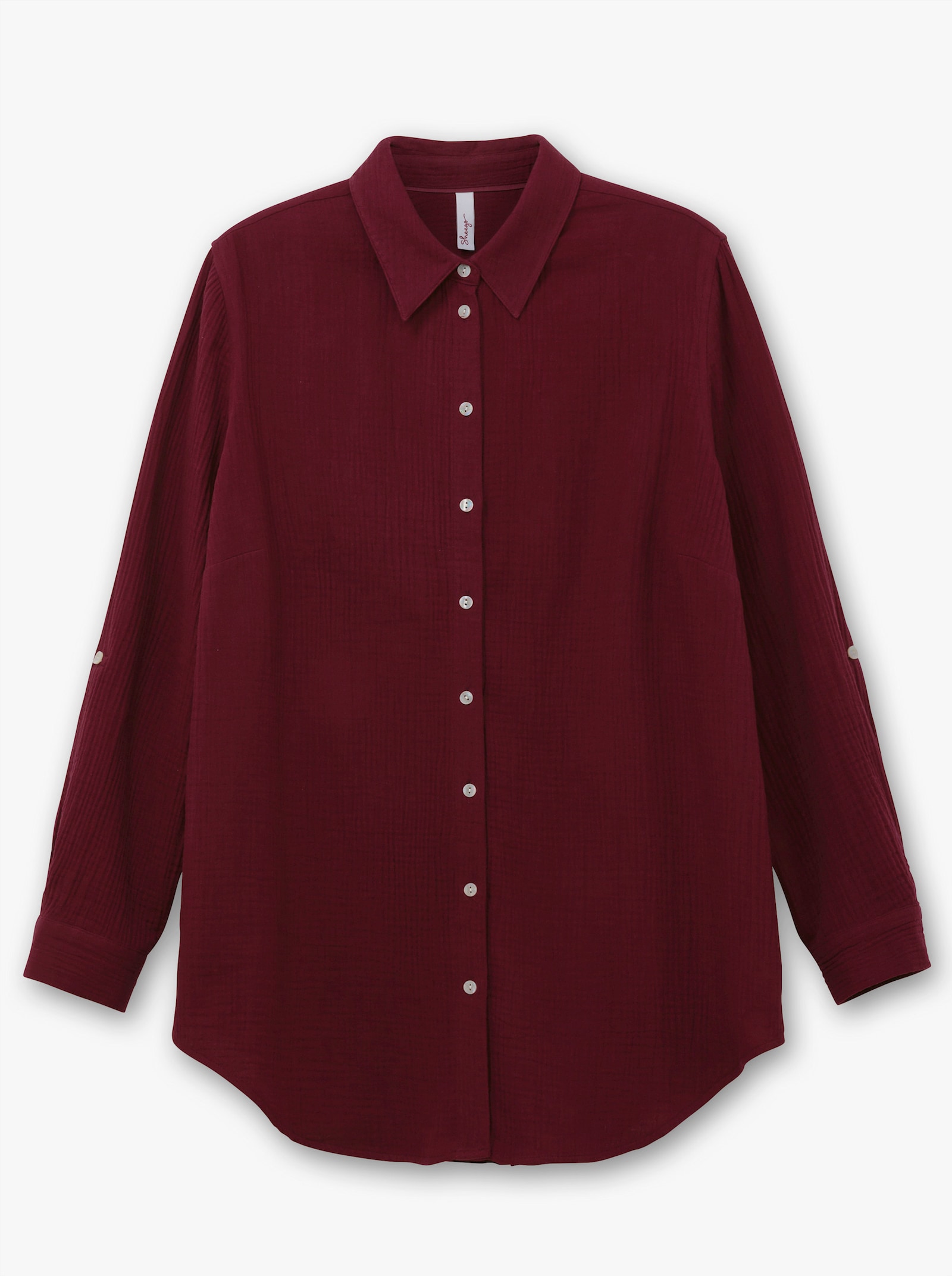 sheego Baumwollbluse in Musselinqualität - weinrot