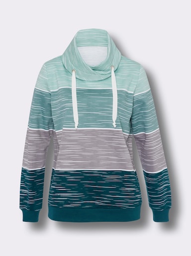 Sweatshirt - petrol-kalkmint-med tryck