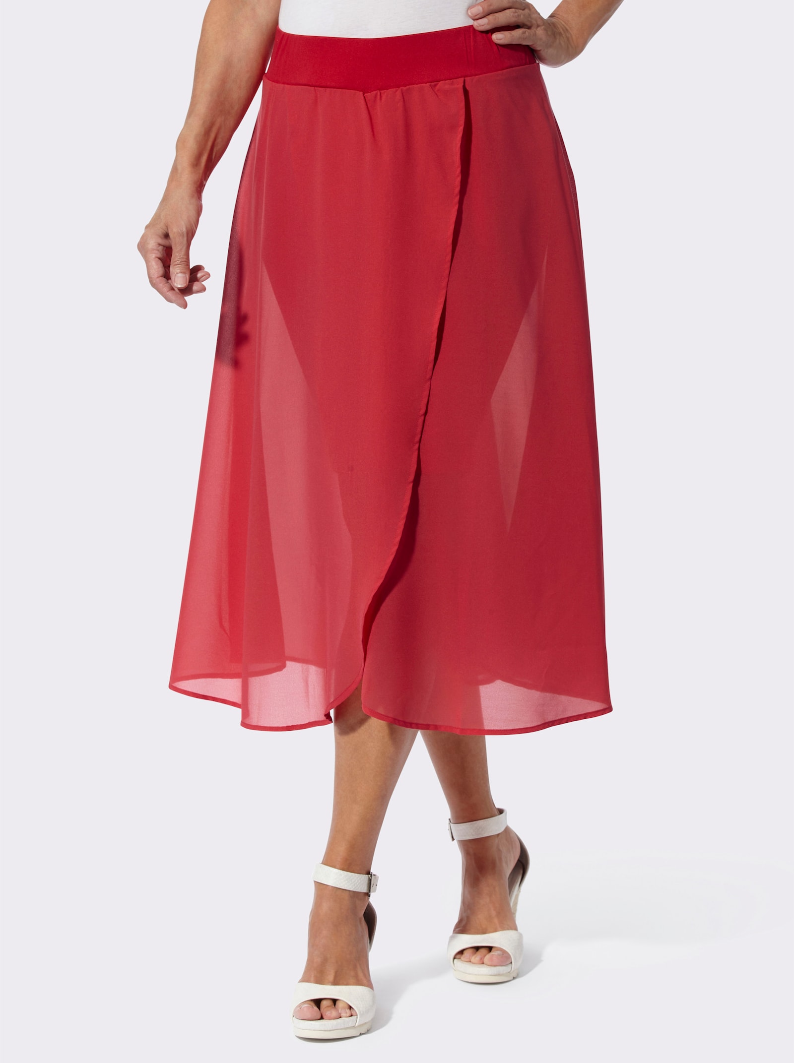 A-Linien-Rock mit integrierter Hose - erdbeere