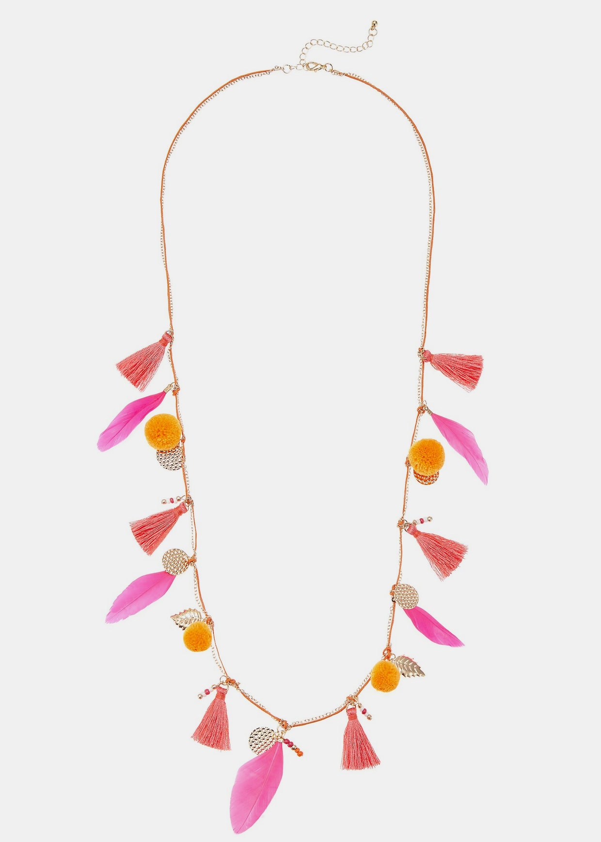 LASCANA chaîne avec pendentif - rose-orange-couleur or
