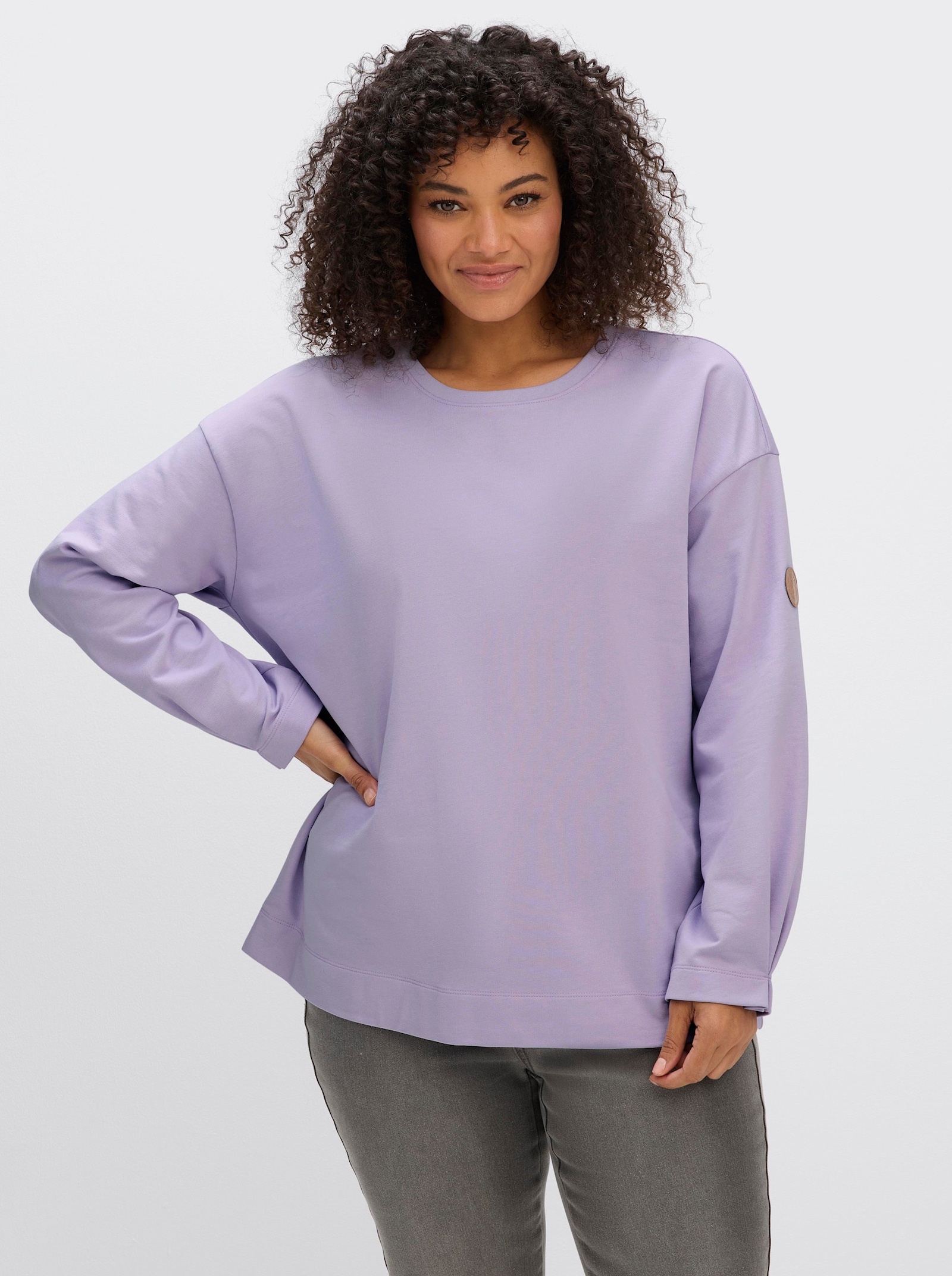 sheego Sweatshirt in Oversize-Form - flieder