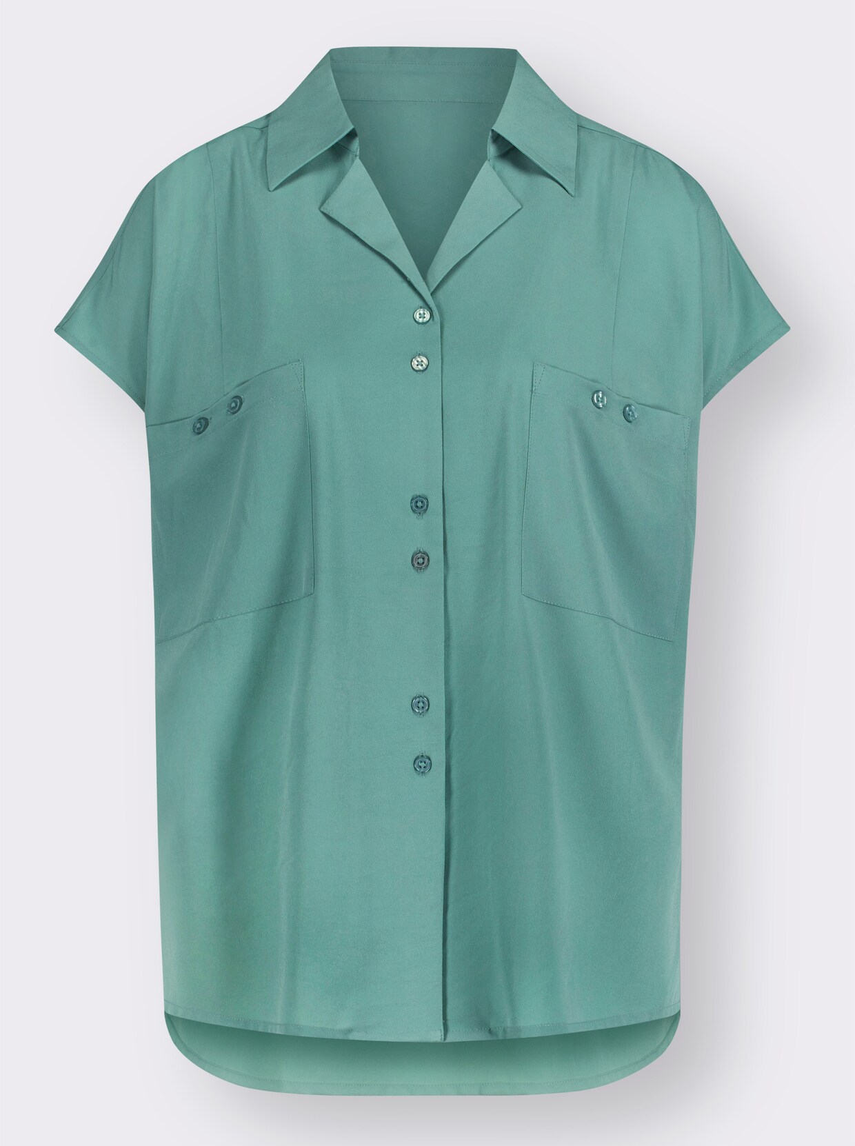 Blouse met korte mouwen - salie