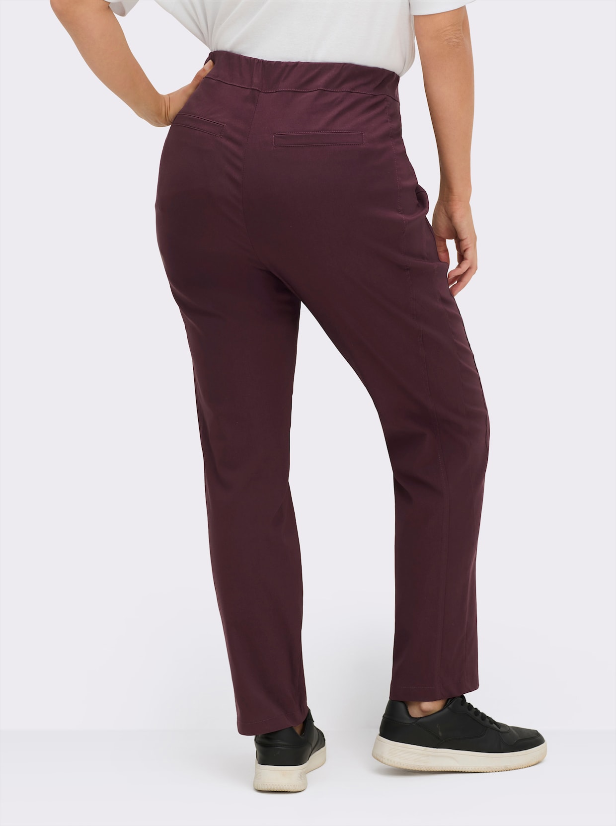 Stehmann Comfort line Hose mit Dehnbund, Viskose-Qualität - weinrot