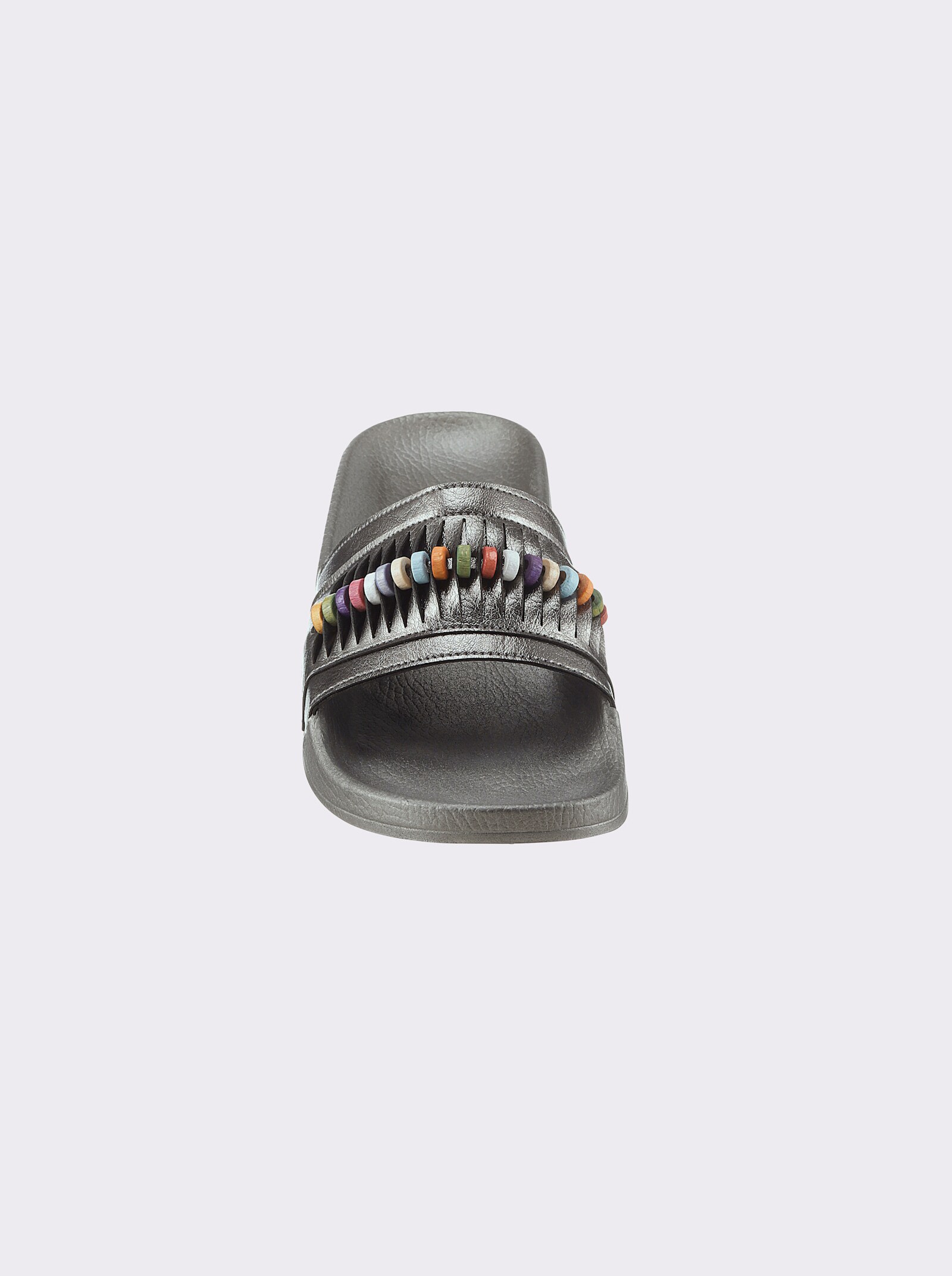 airsoft modern+ Slipper met meerkleurige applicatie - zilverkleur