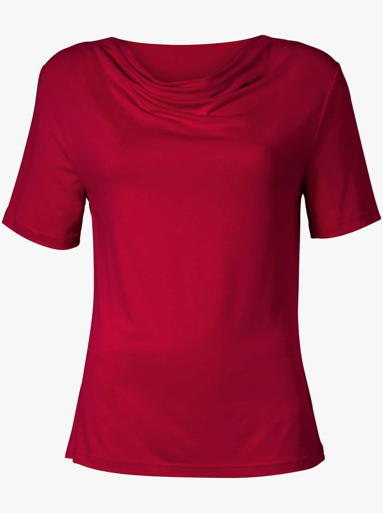 Tričko s vodopádovým golierom - červená