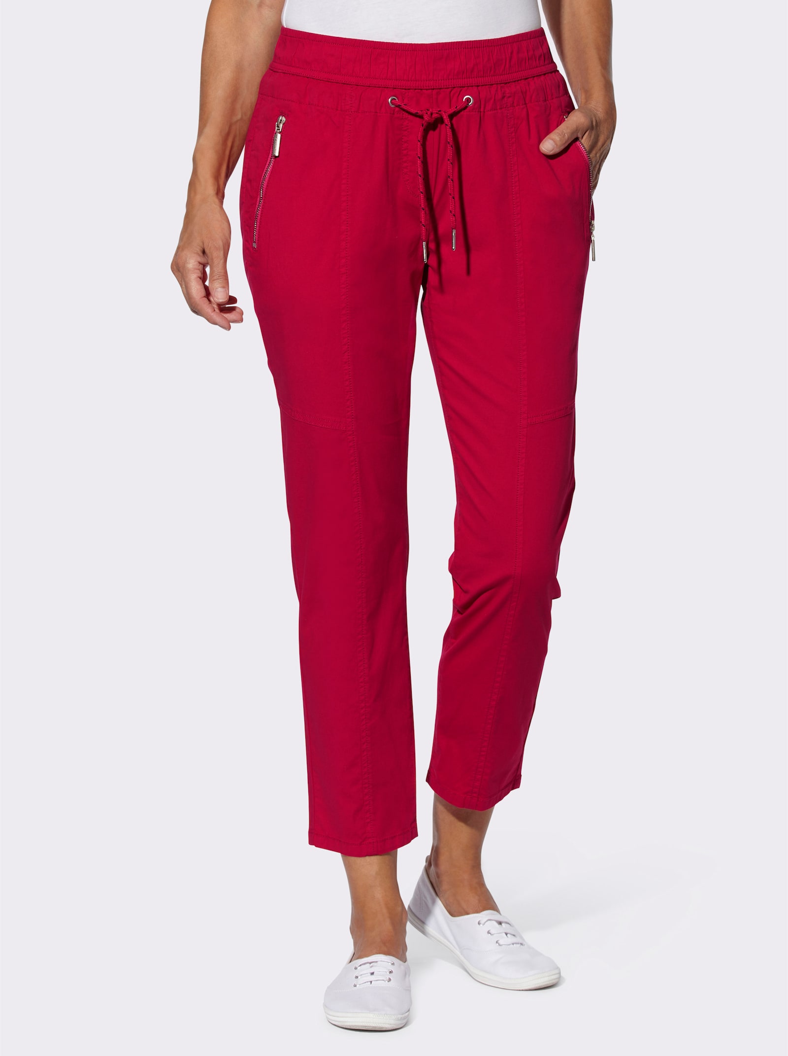 7/8-Hose mit Reißverschluss-Taschen - rot