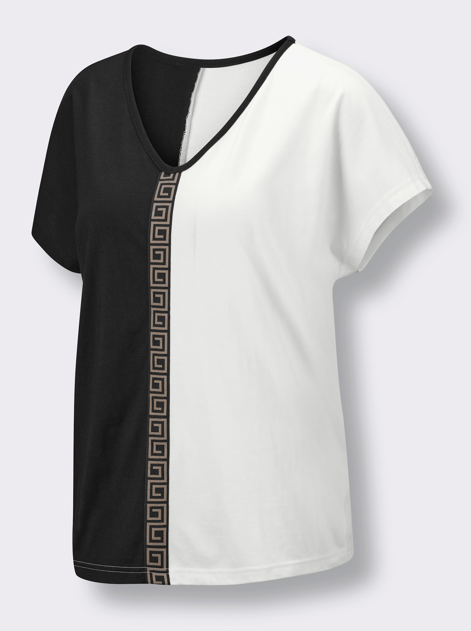 wäschepur Shorty im Colourblocking-Dessin - ecru-schwarz