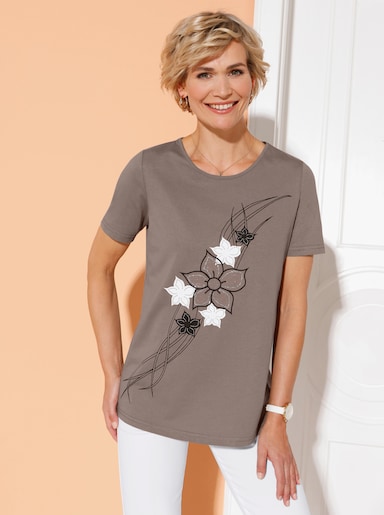 Shirt met korte mouwen - taupe