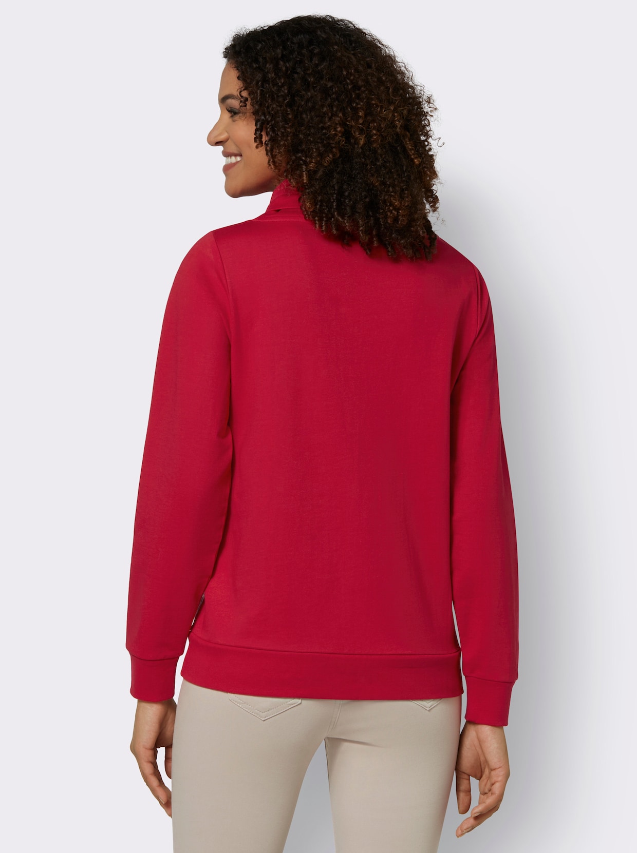 Sweatshirt - rot-ecru-meliert