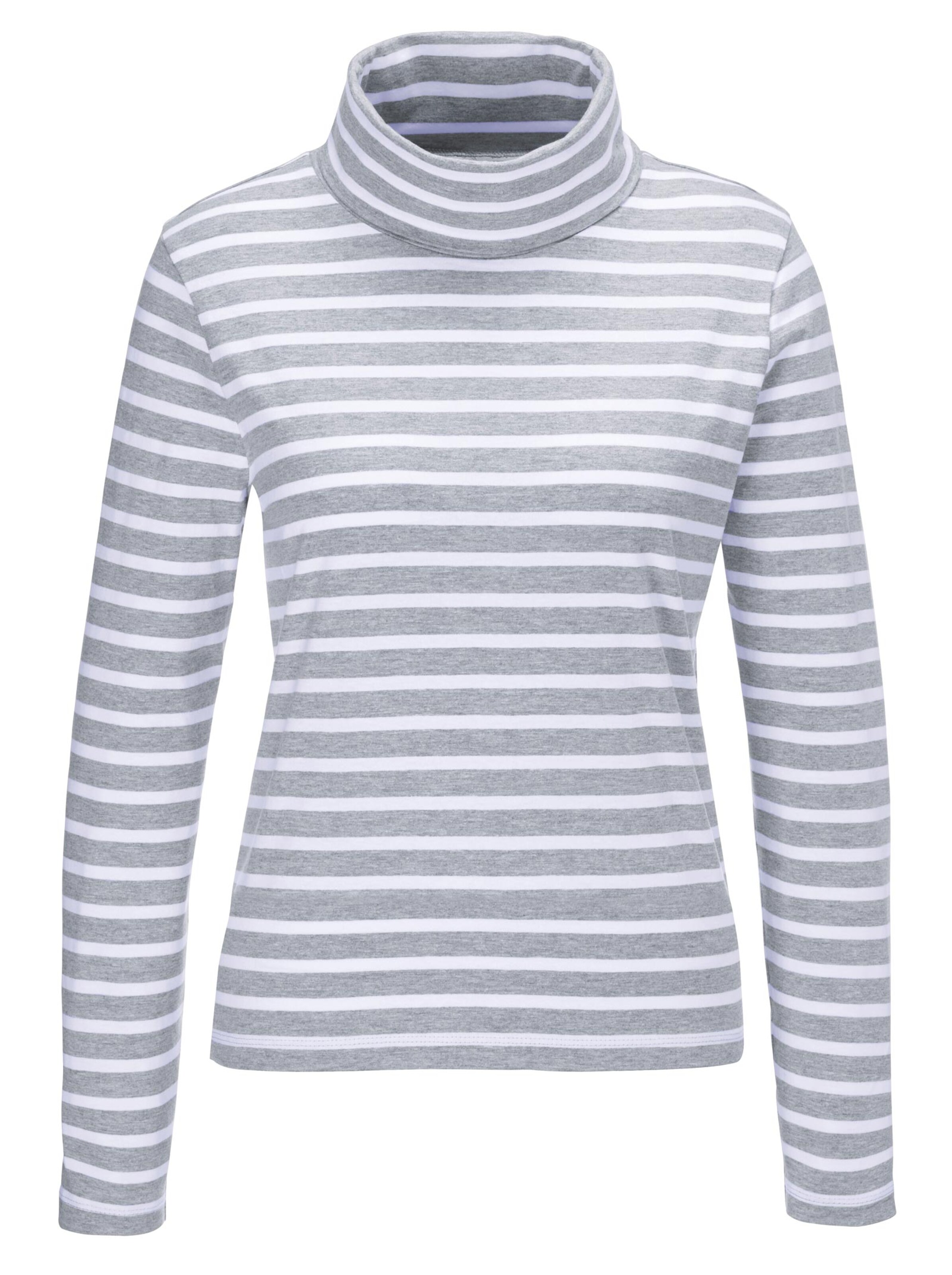 Shirt - grau-weiß-geringelt