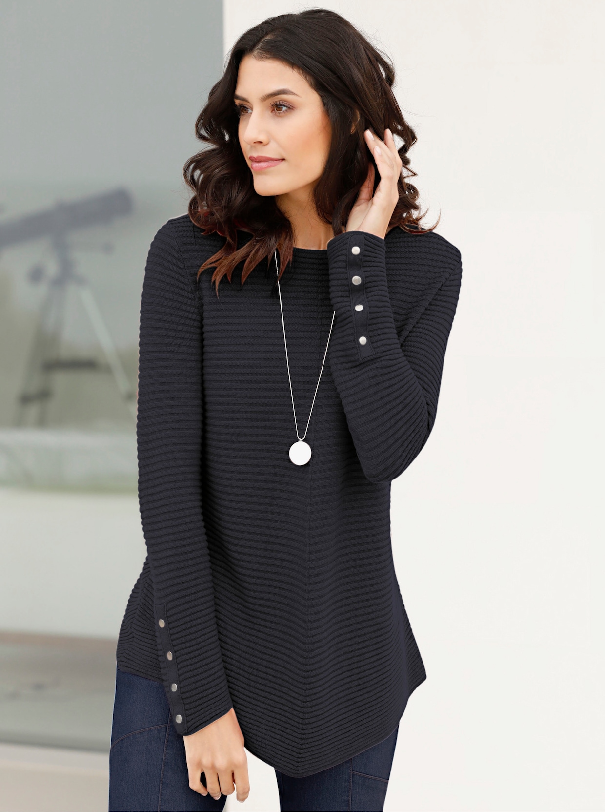 Pull col rond - noir