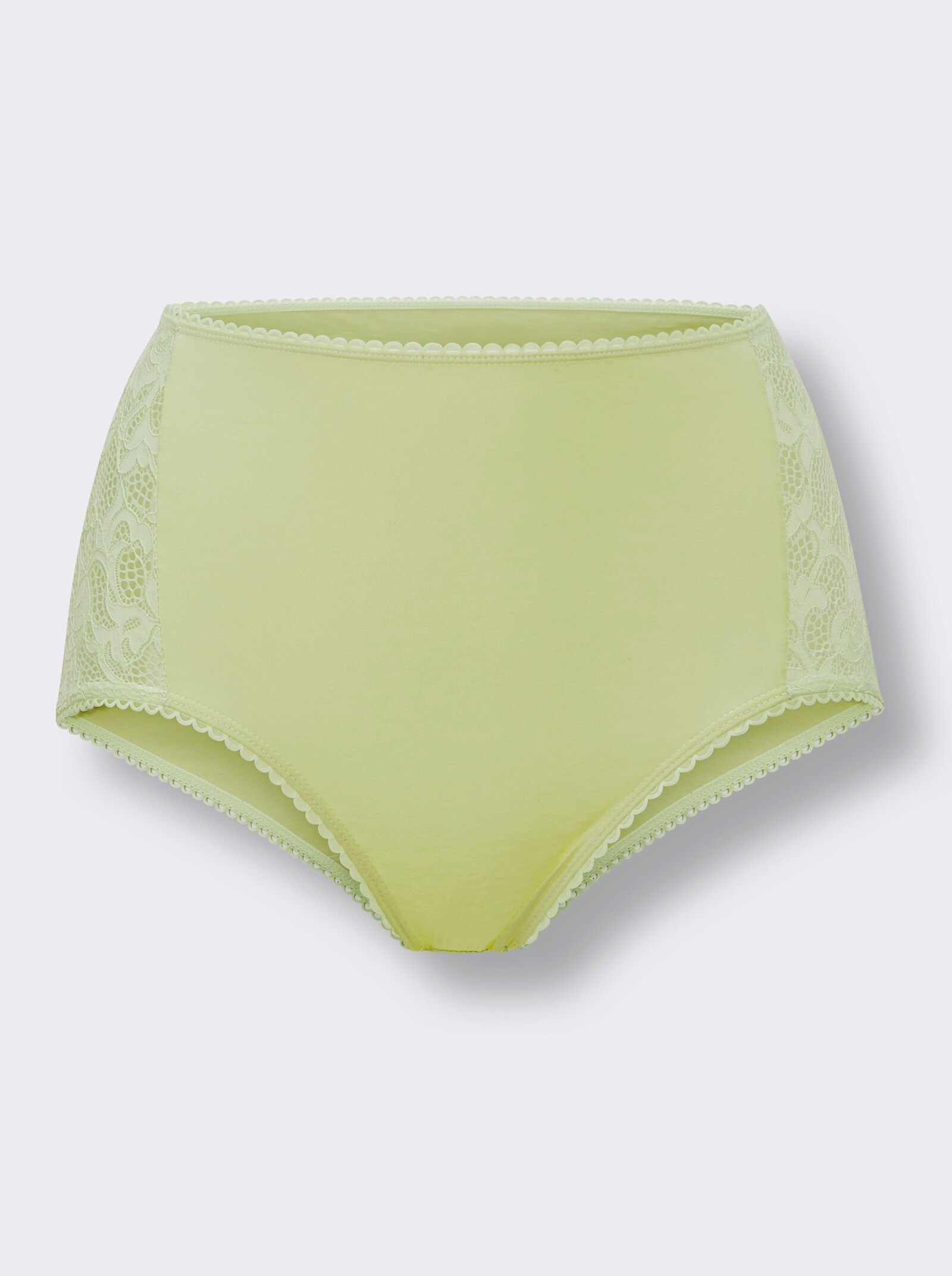 wäschepur Taillenslip mit breitem Spitzen-Einsatz - pistazie