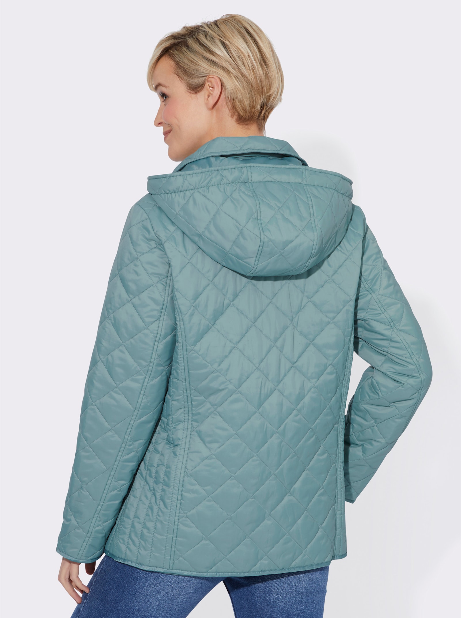 Winterjacke mit Schlingenknopf-Verschluss - jade
