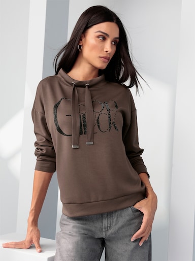 heine Sweatshirt mit Lettering-Print - schoko