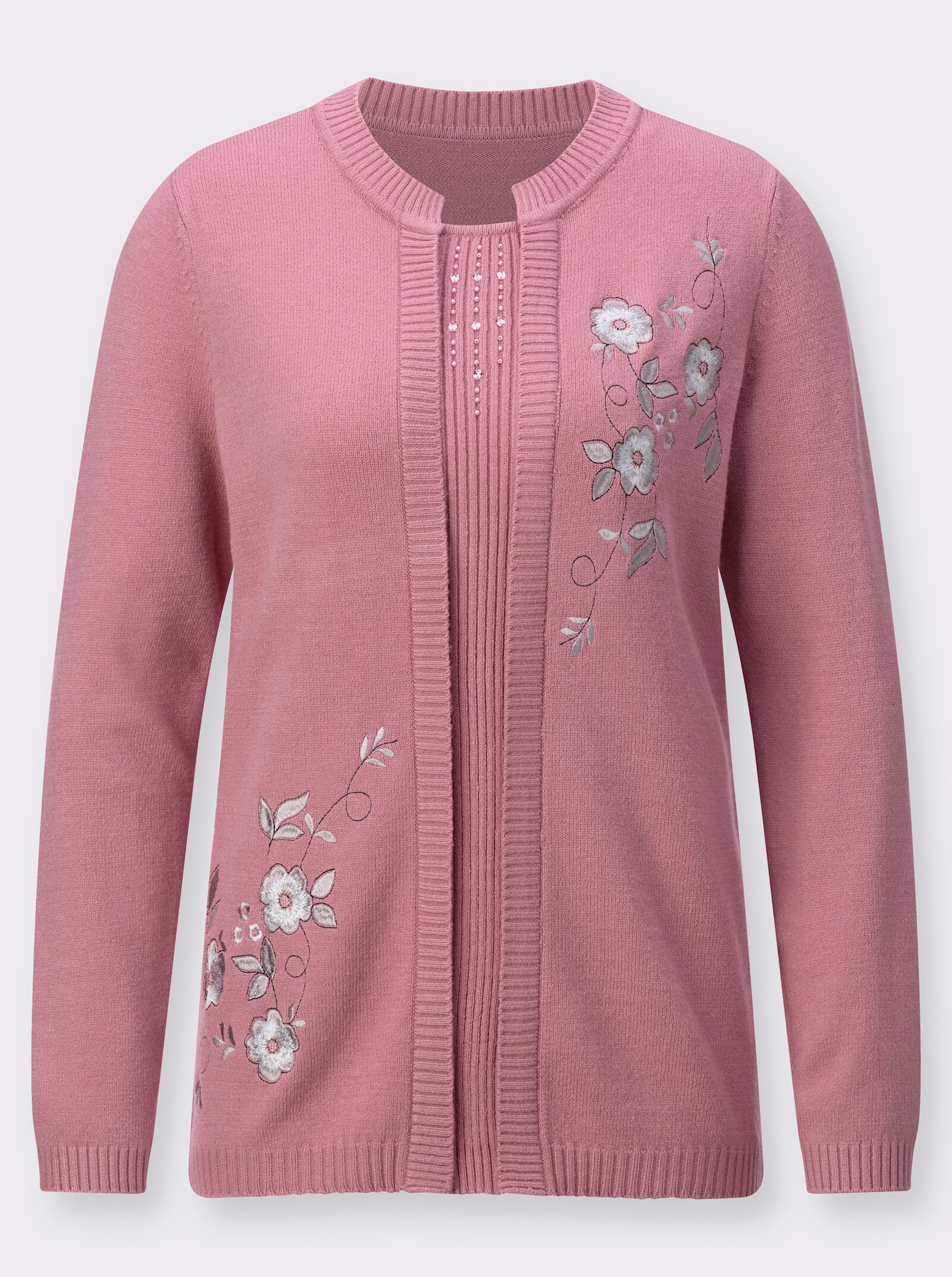 2-in-1-Pullover in aufwendiger Verarbeitung - altrosa