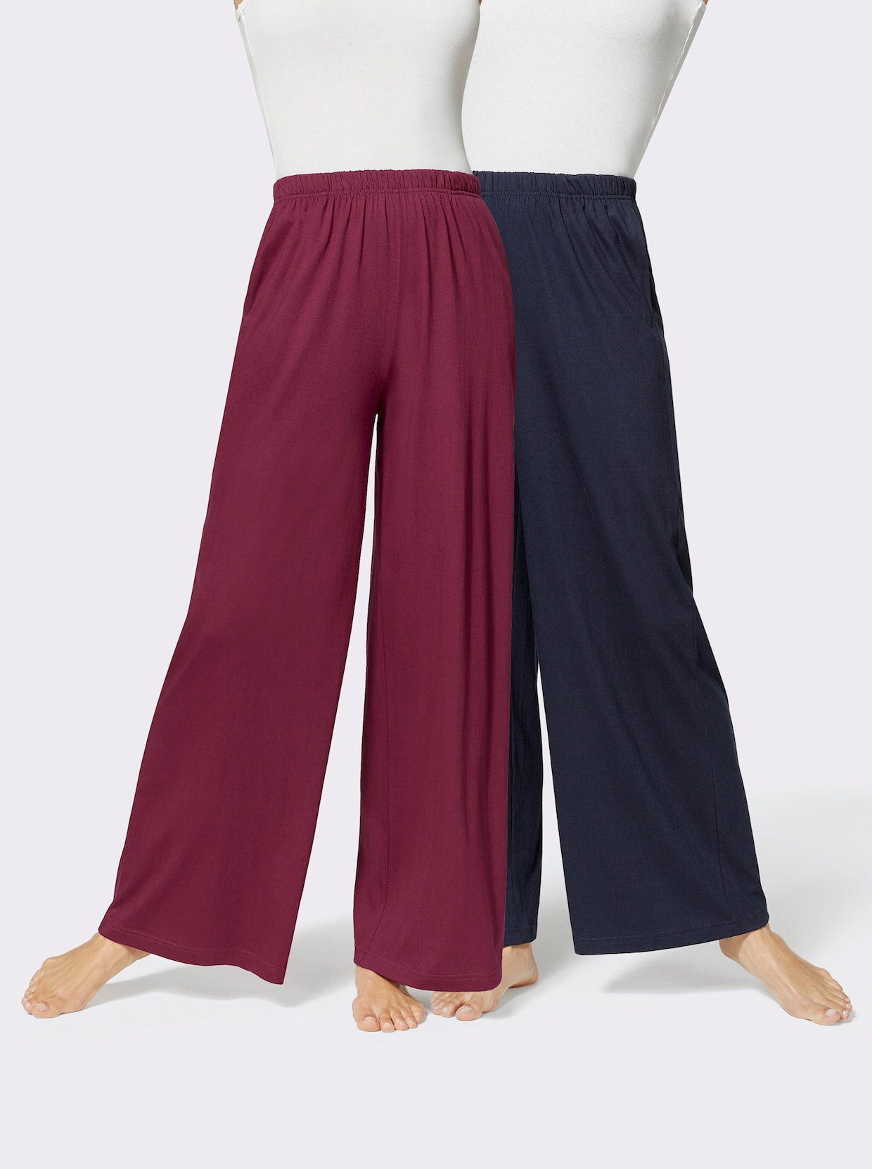 feel good Pantalons - marine + bordeaux