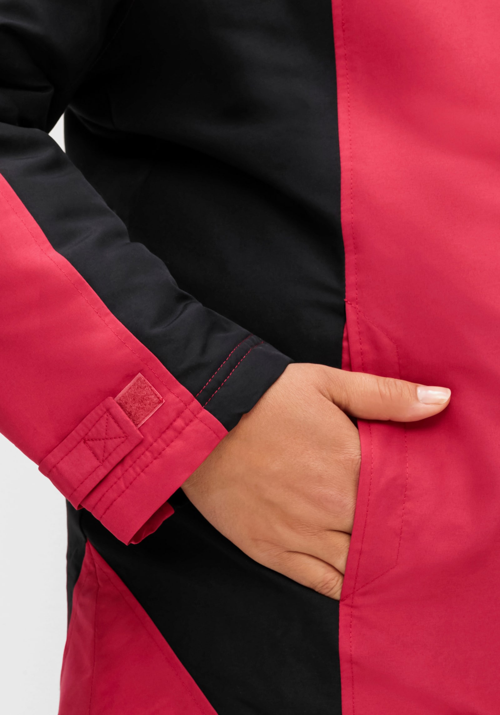 Funktionsjacke mit Fleece-Futter - rot-schwarz