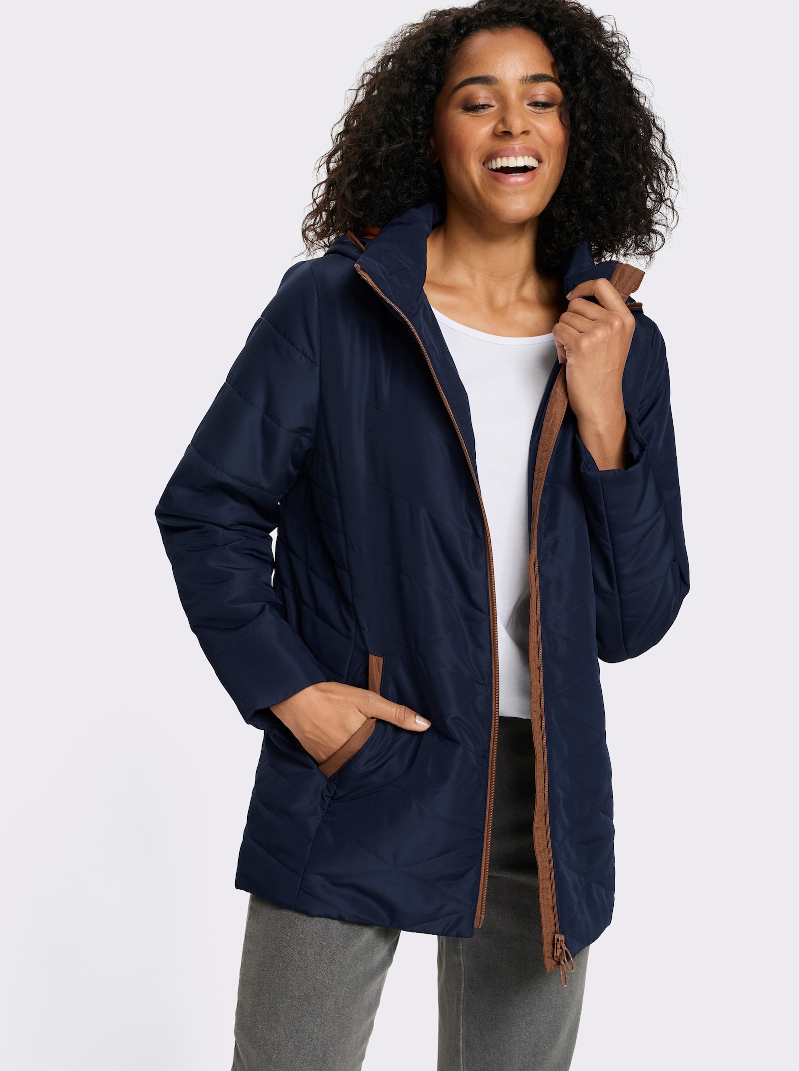 Steppjacke mit Rautensteppung - marine